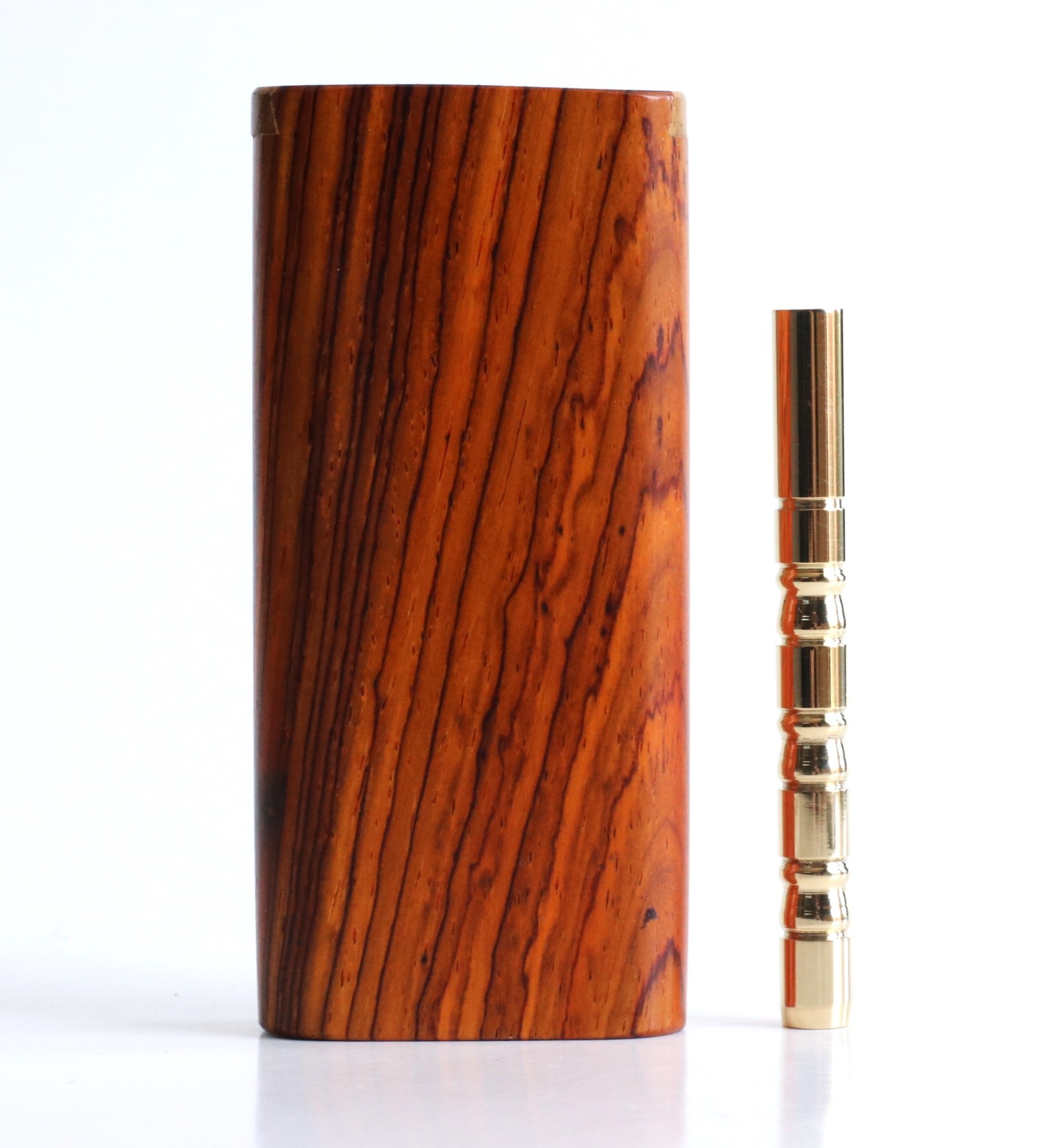 Cocobolo Slider Lid Dugout & One Hitter-Classy Handcrafted American Stash Box