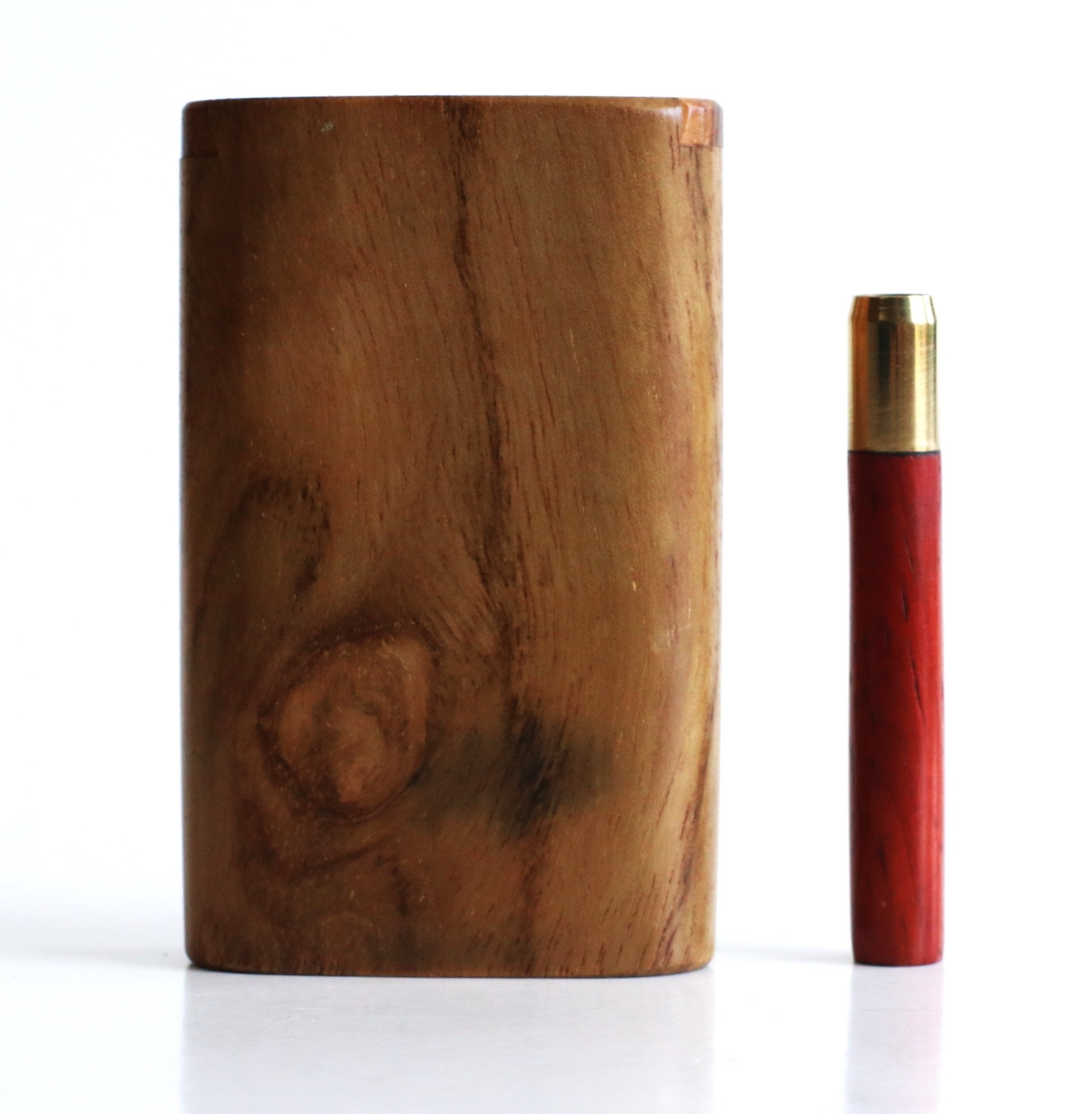 Teak Wood Dugout & One Hitter-3" Slider Lid-American Crafted Stash Box-one of a kind