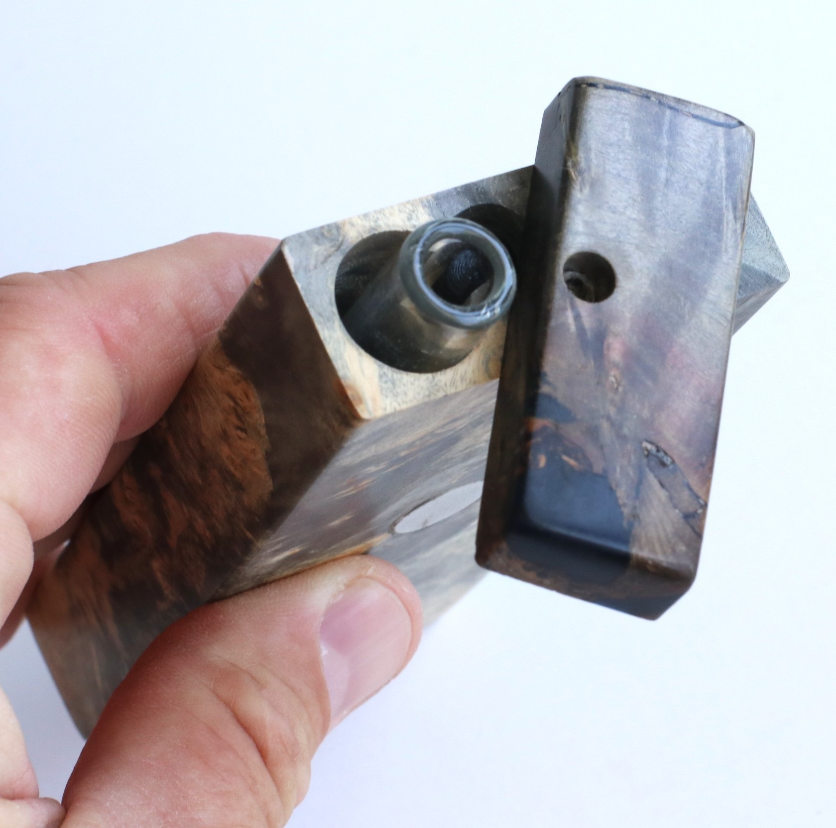 Galaxy Burl Futo Stash Box- Out of this World Wood Dugout- 4" Burled Wood- Best Quality