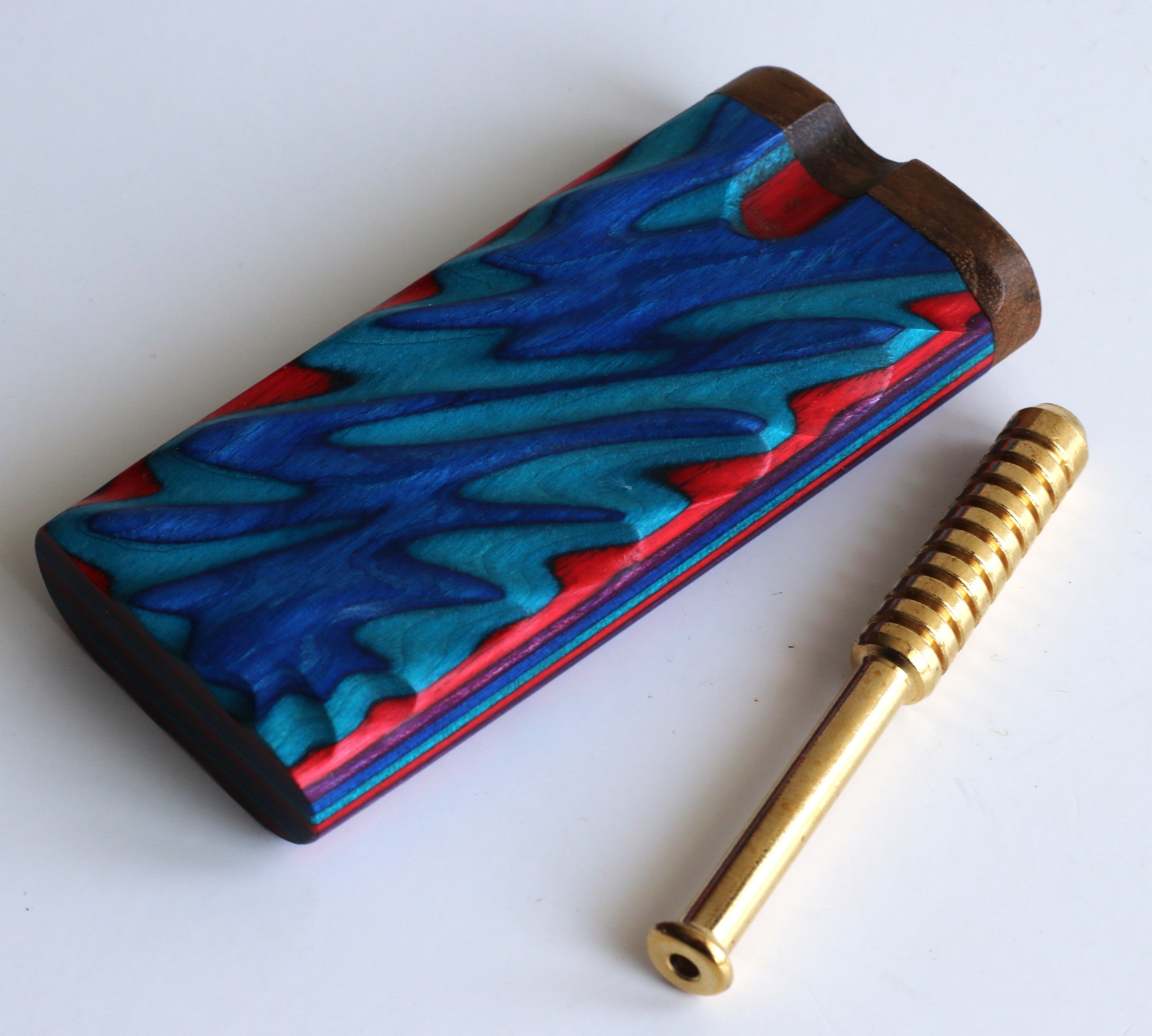 4" Swivel Lid Etched Rainbow Dugouts & Pipes-One of a Kind