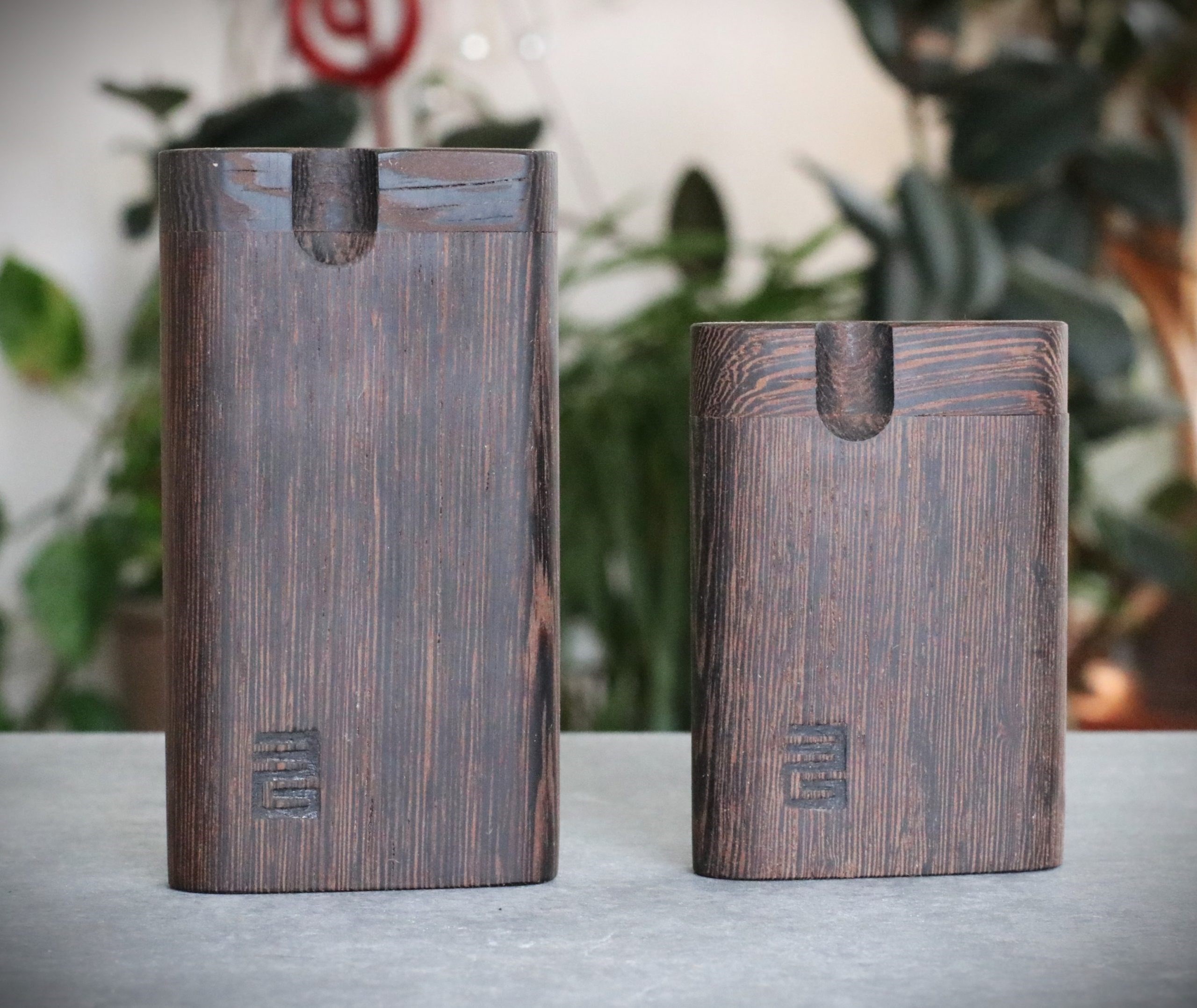 3" & 4" Dark Wenge Dugouts & Pipe-American Crafted Stash Box - 3' & 4' Dark Wenge Dugouts & Pipe-American Crafted Stash Box