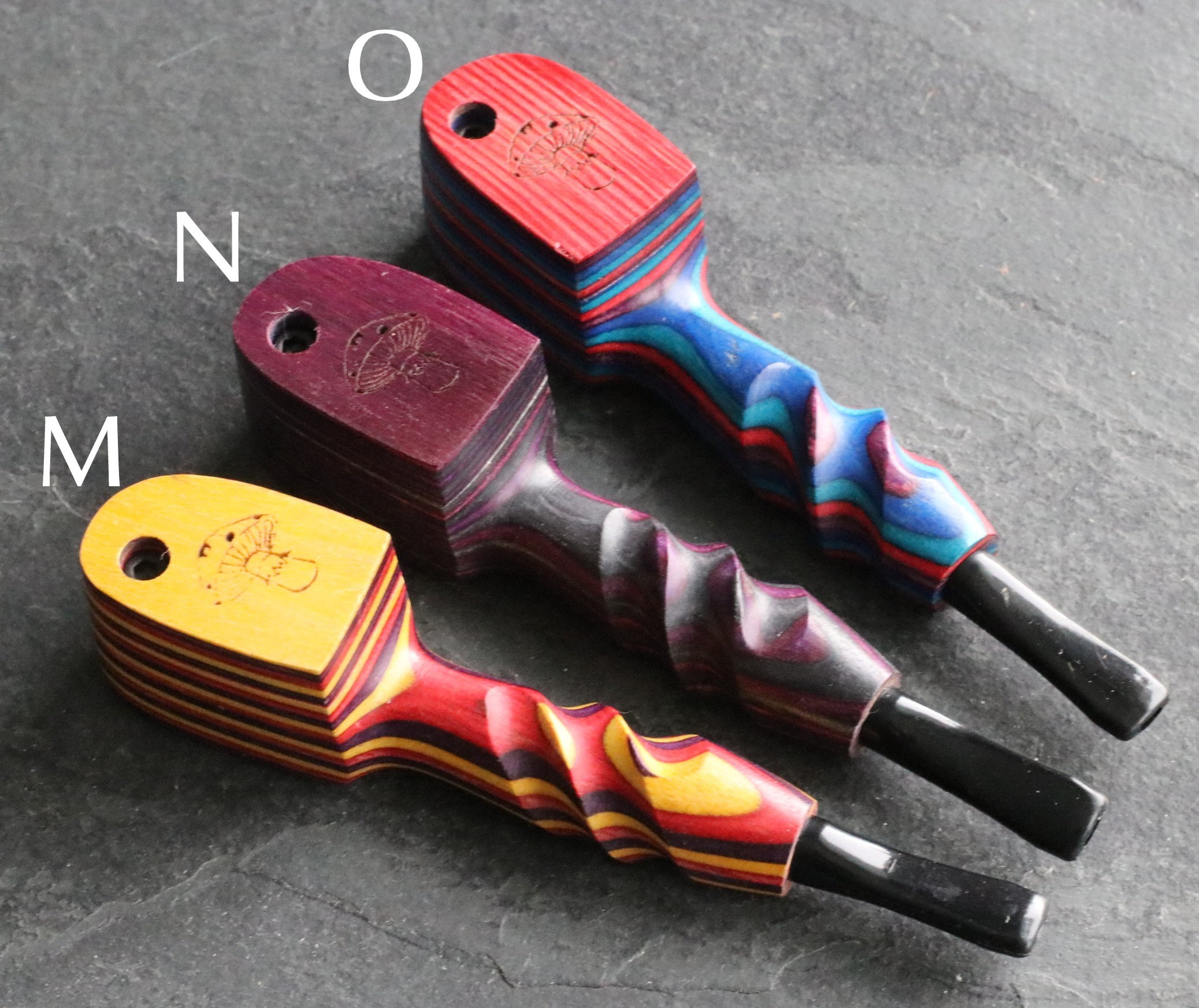 4.5" Swivel Lid Concert Pipe- LAS44-Handcrafted Wood Pipe with stem - Rainbow Swivel Lid Pipes