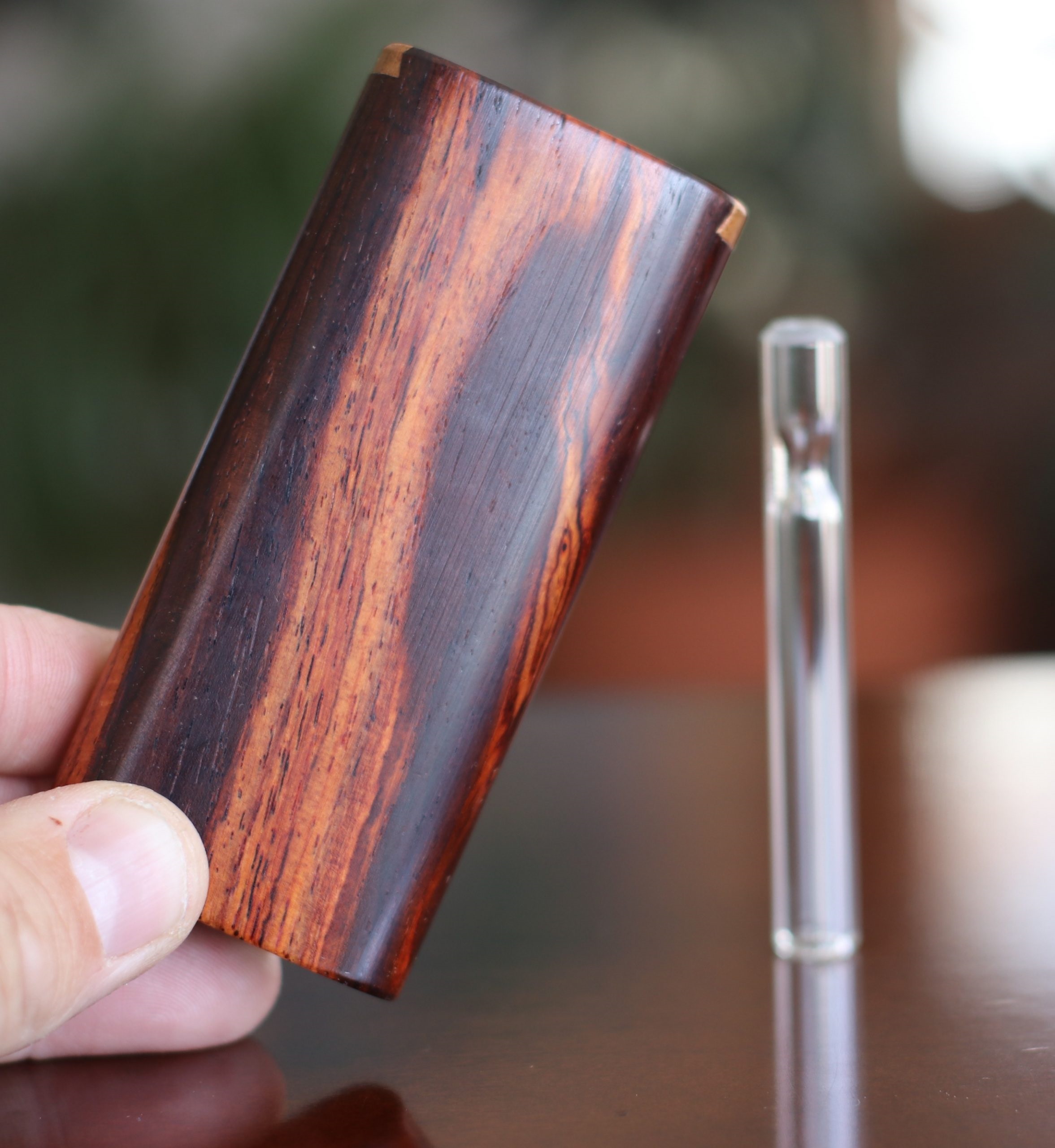 Cocobolo Wood Dugouts and One Hitters- Slider Lid-Handcrafted Functional Art - Cocobolo Slider Lid Dugout