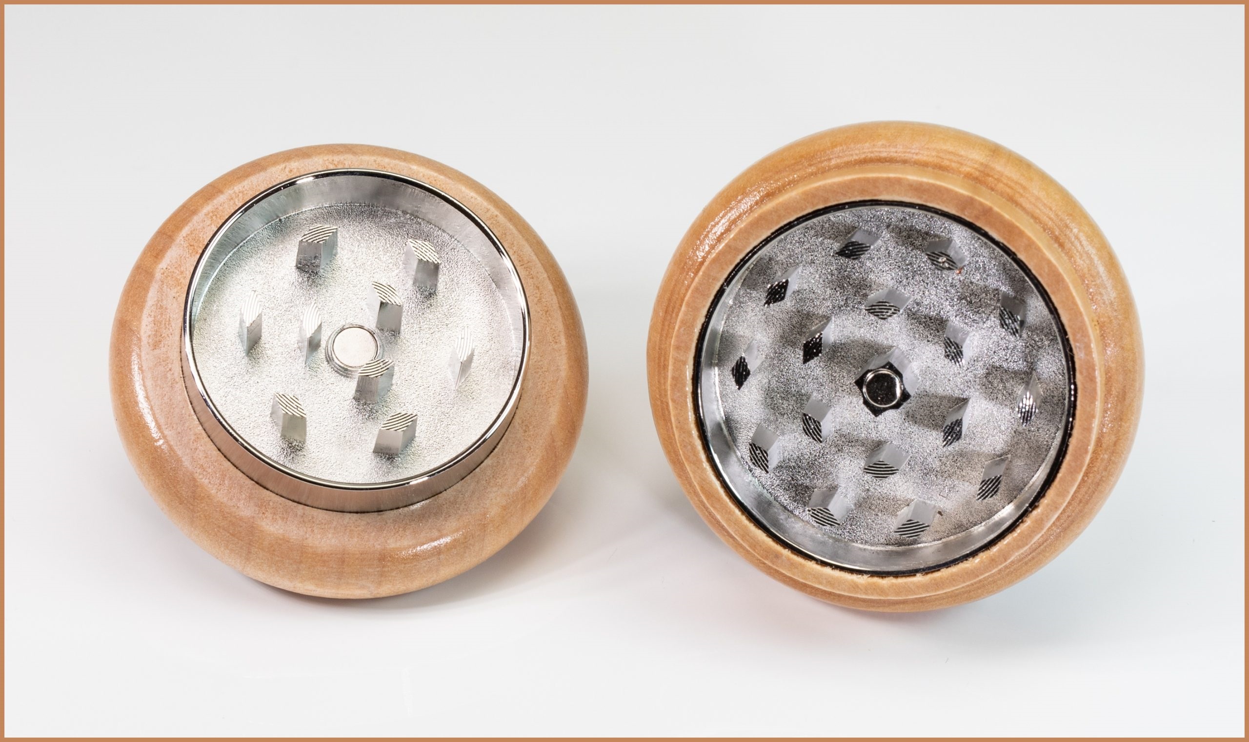 2" Wood Herb Grinder-2-piece Magnetic Lid