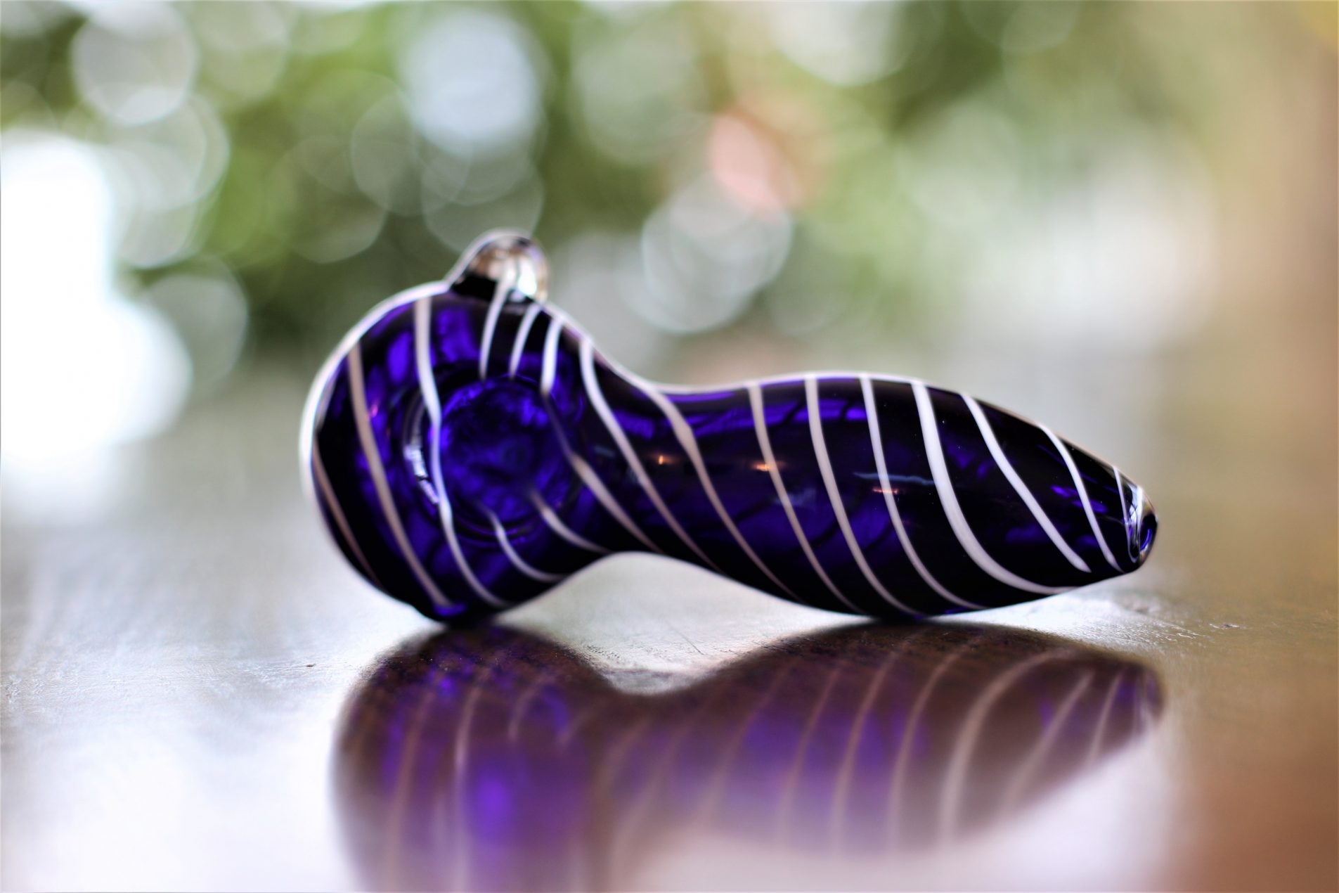 4.5" Cobalt Blue Spiral Spoon Pipe - Blue Spiral Spoon Pipe
