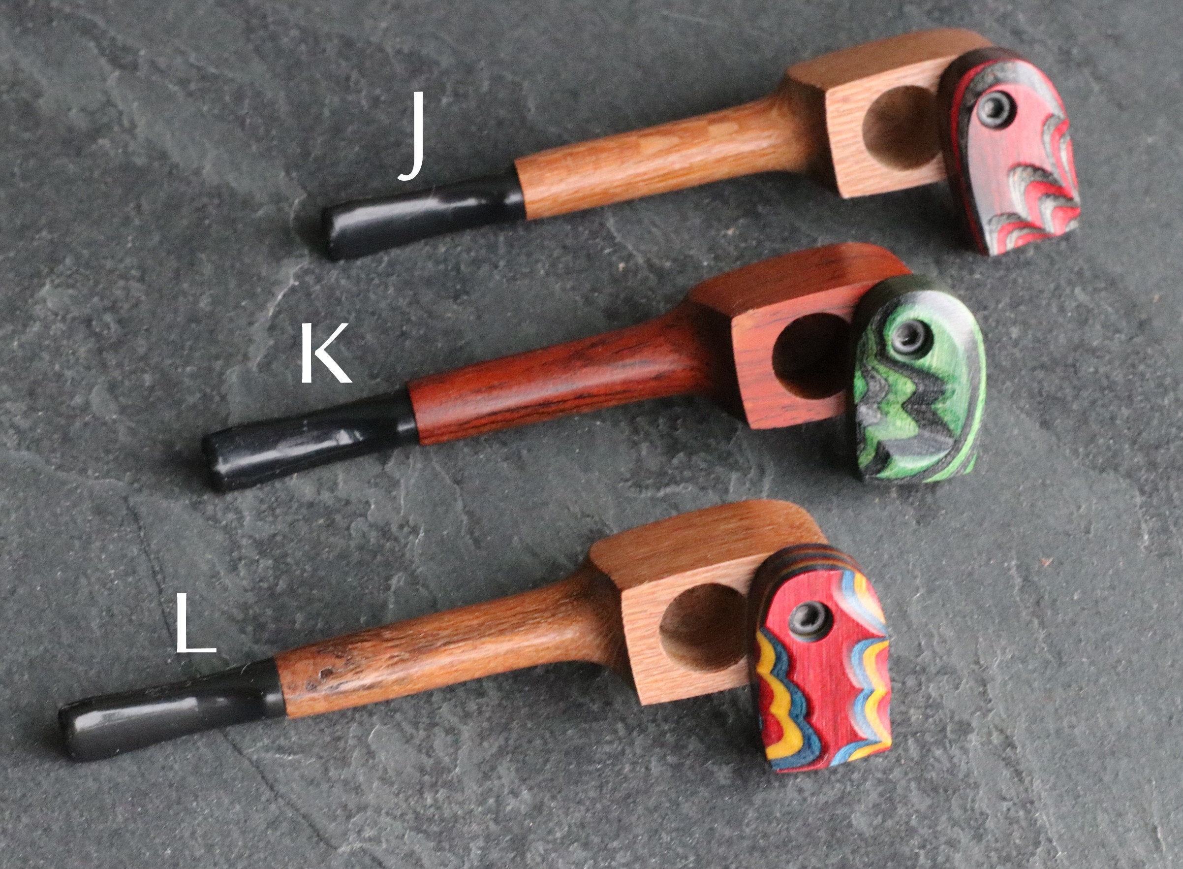 4" Swivel Lid Wood Pipe-DC1 COLOR ETCH LID-Handcrafted American Smoking Pipe - Exotic Wood Pipe