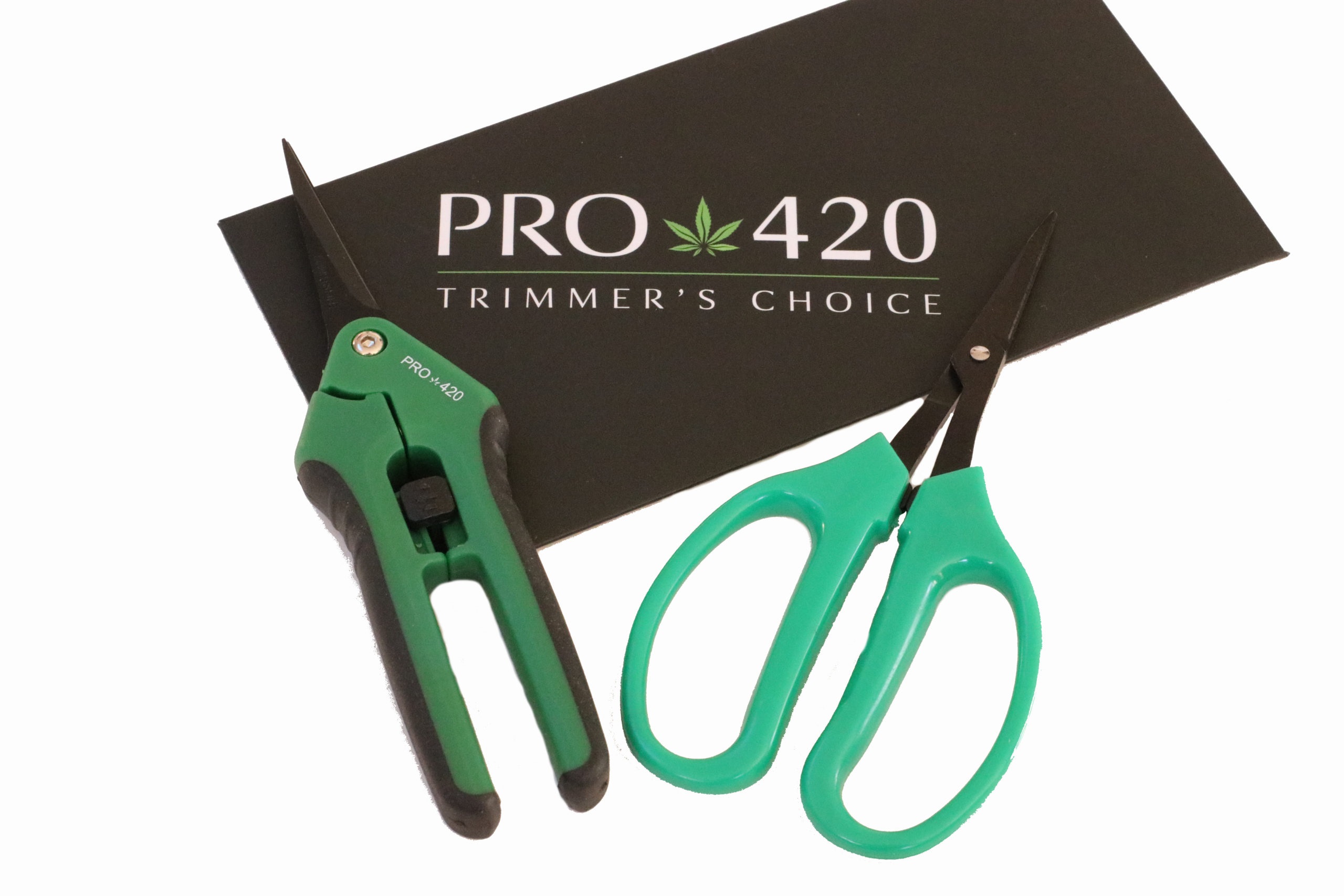 PRO 420 Scissors-2 Pack of Classic & Spring Loaded- Bud Trimming Scissors