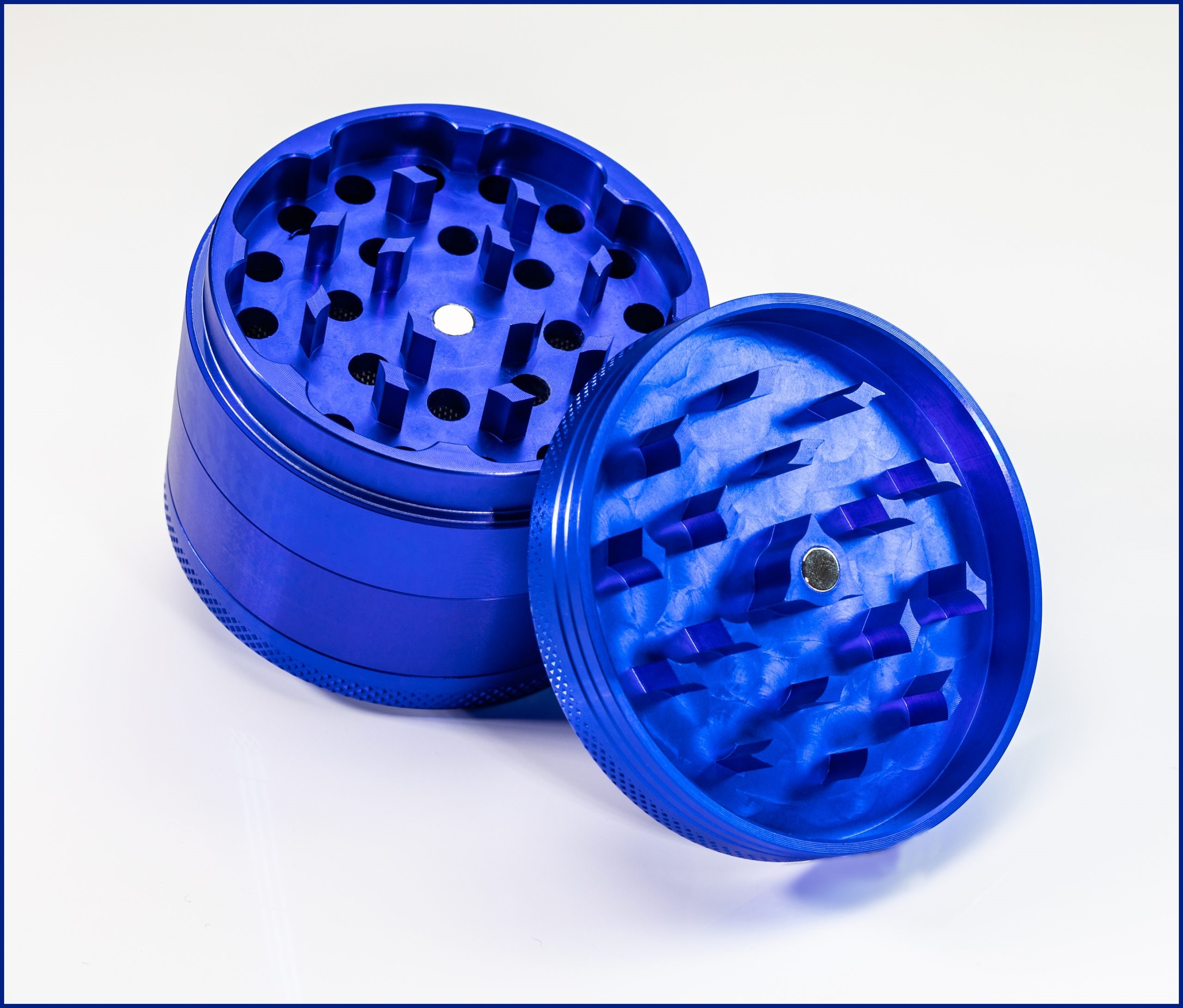 Blue Herb Grinder- 2.5" 4 Piece Professional Grade herb Grinder