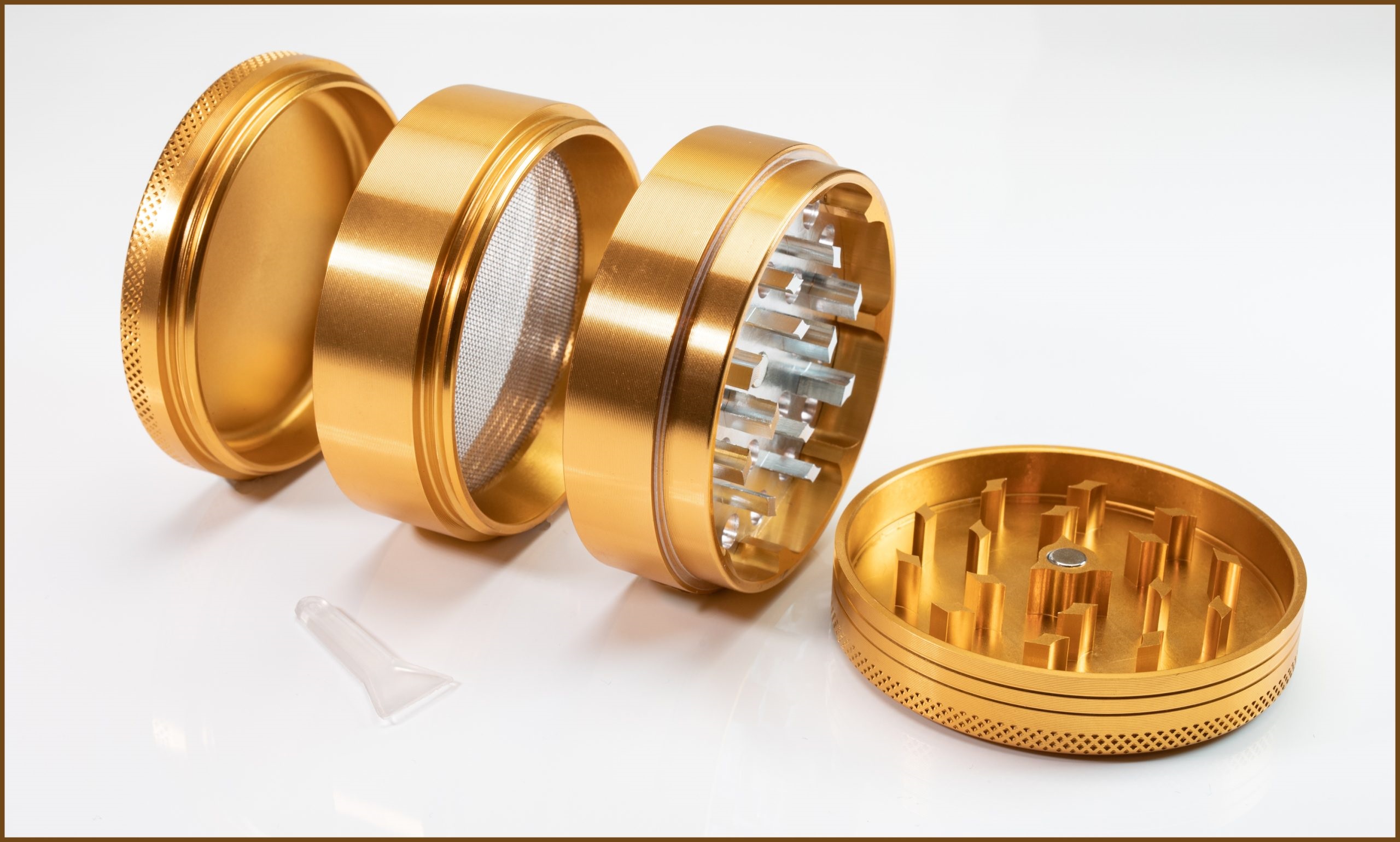 Gold Herb Grinder- 2.5" 4 Piece Professional Grade herb Grinder