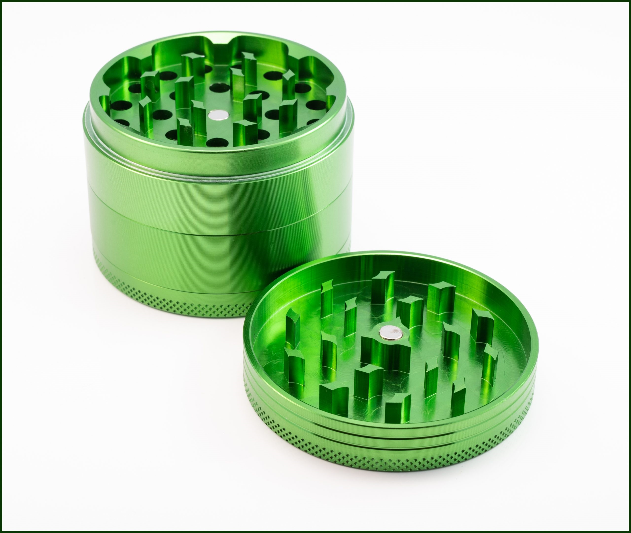 Green Herb Grinder- 2.5" 4 Piece Professional Grade herb Grinder