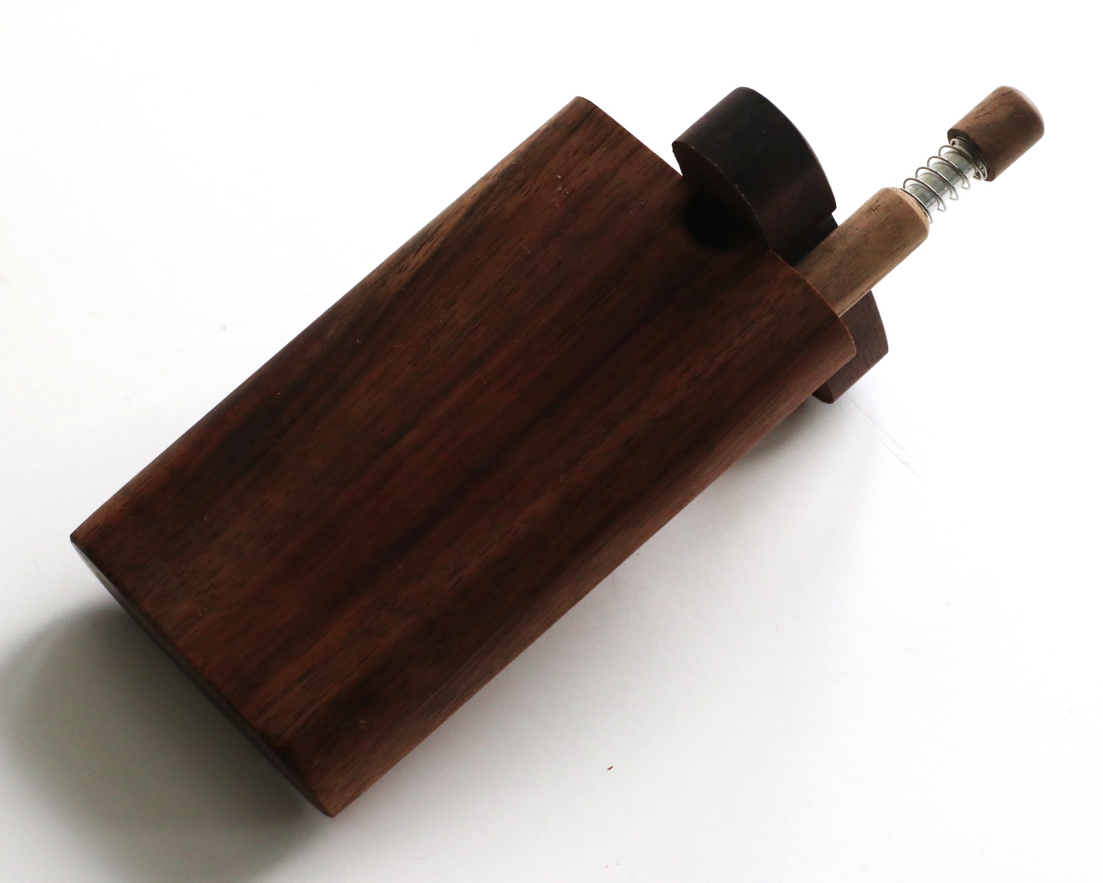 4" Black Walnut Dugout & Spring Loaded Walnut One Hitter-Perfect Match - 3rd Grain Crafted in America Beautiful Walnut Dugout
