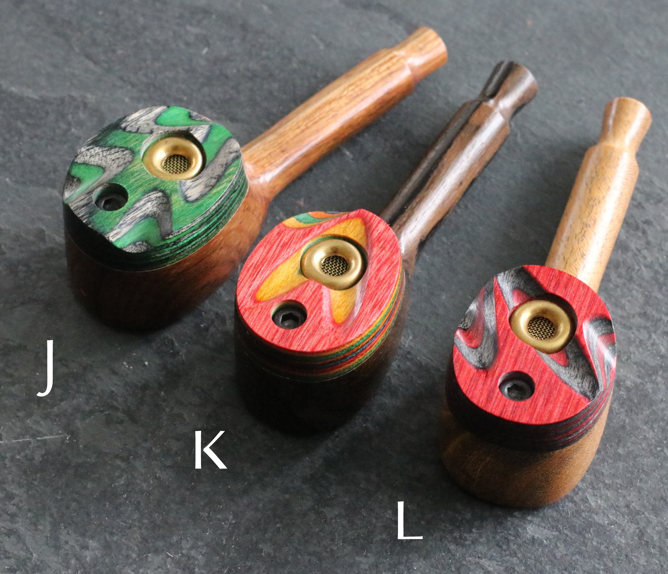 3.5" Swivel Lid Pipe-Z10 RB SWIVEL- Handcrafted Exotic Wood Smoking Pipe - Exotic Wood Pipe