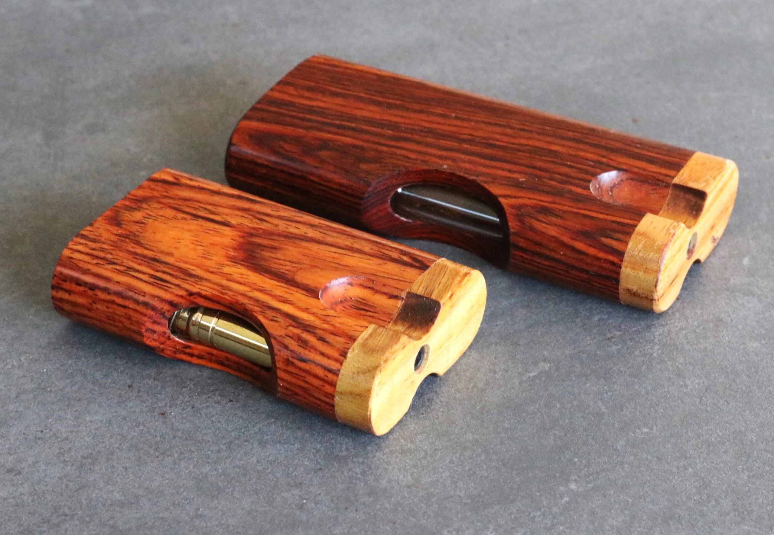 Cocobolo Cutaway Dugout with One Hitter Bat-Stylish Smoking Stash Box - Cutaway Cocobolo Dugout