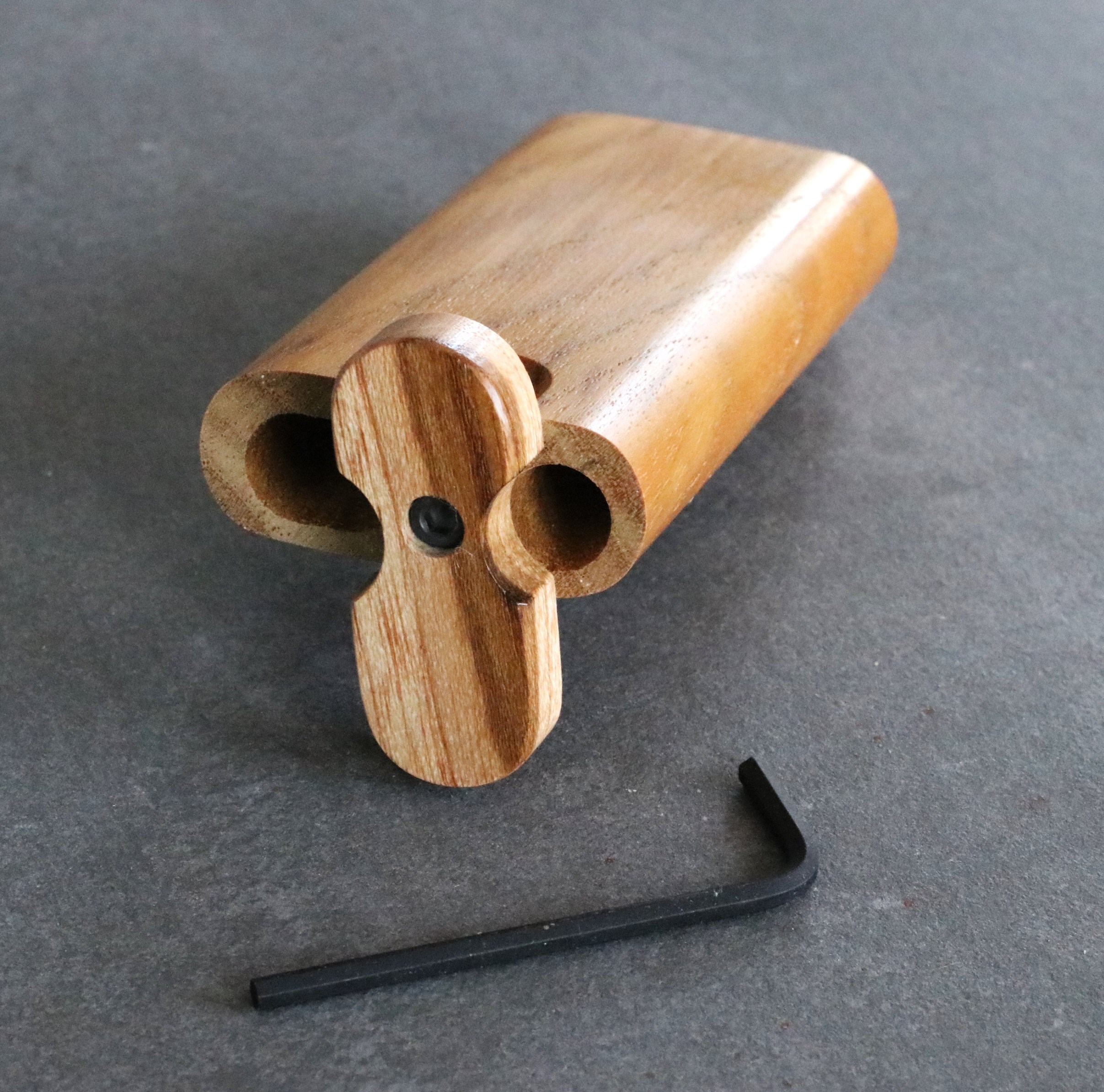 Teak Swivel Lid Dugouts with One Hitter Bats- Handcrafted Functional Art - Teak Swivel Lid Dugout