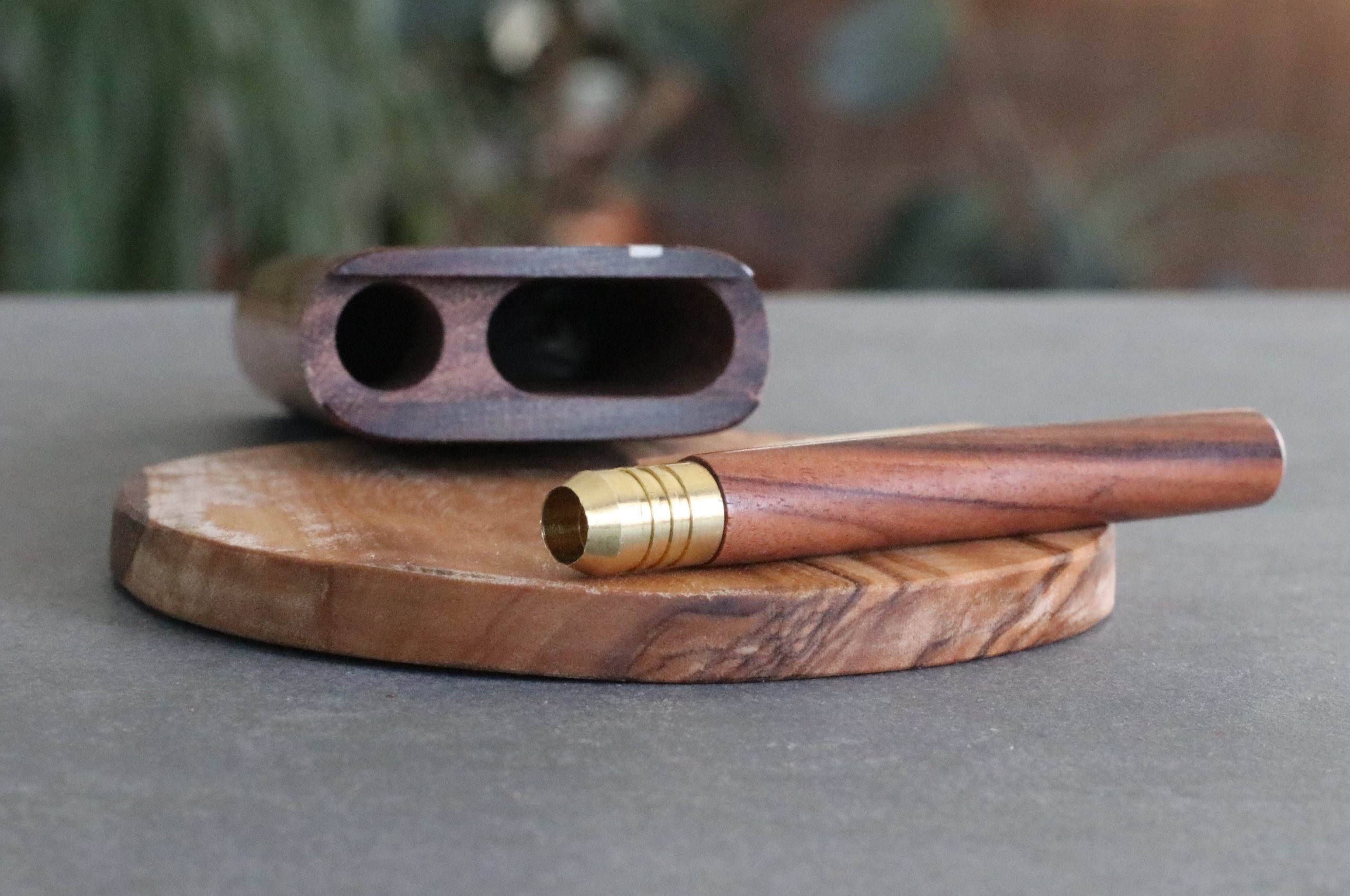 Honduras Slider Lid Dugout with Pearl Inlay and Special One Hitter - Honduras Pearl inlay Dugout