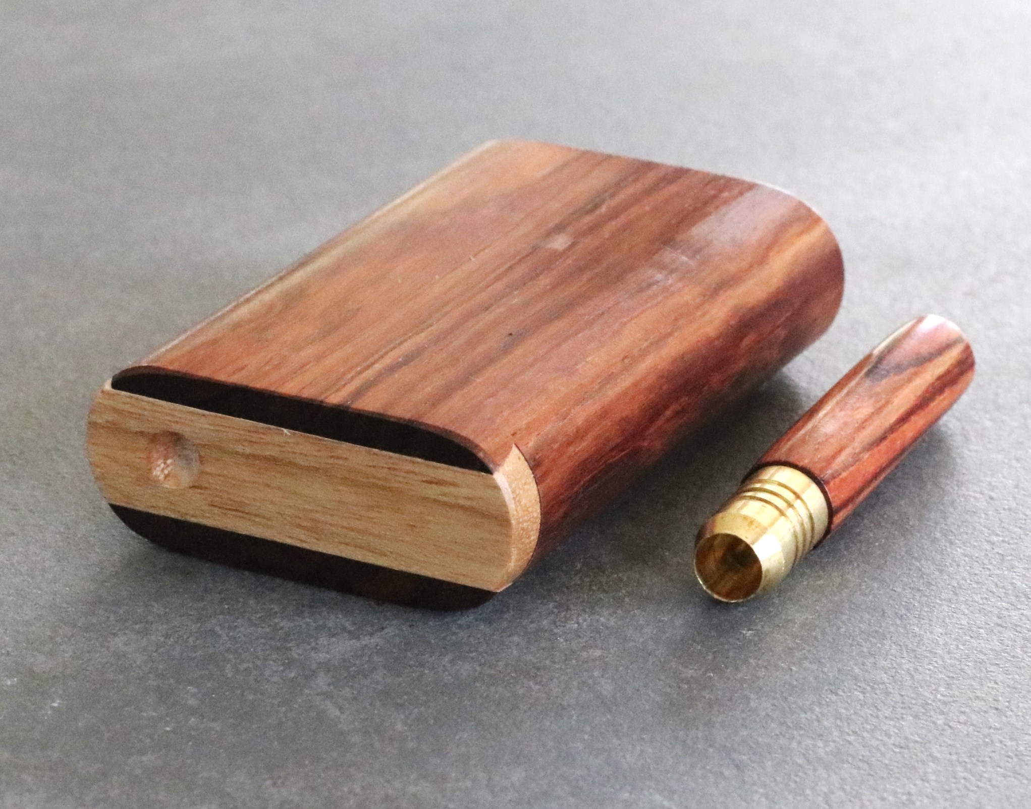 3" & 4" Honduras Wood Dugouts-  Slider Lid- One Hitter of your Choice - Honduras Dugout Stash Box