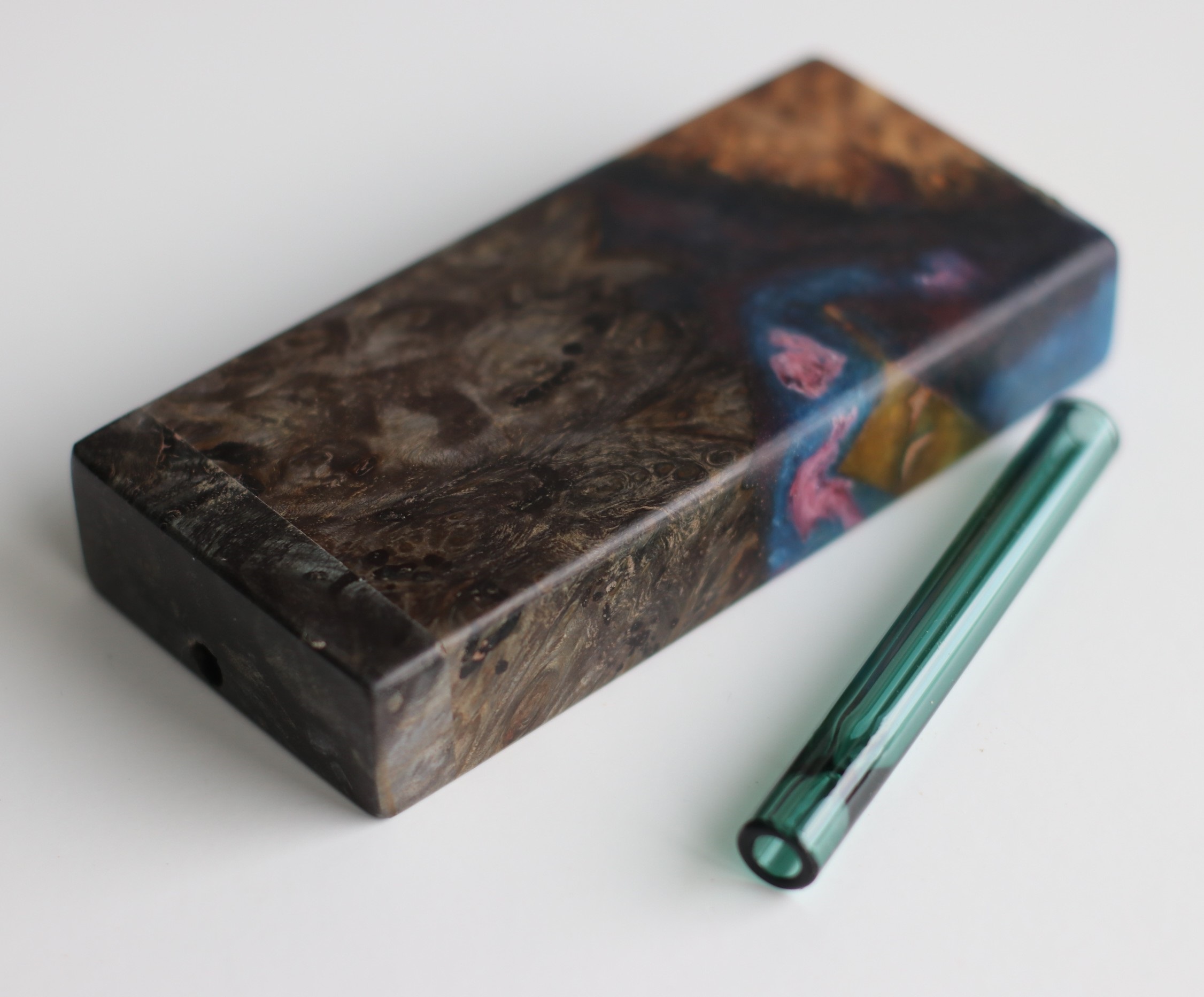 Galaxy Burl Futo Stash Box- Out of this World Wood Dugout- 4" Burled Wood- Best Quality - Galaxy Burl Futo Dugout