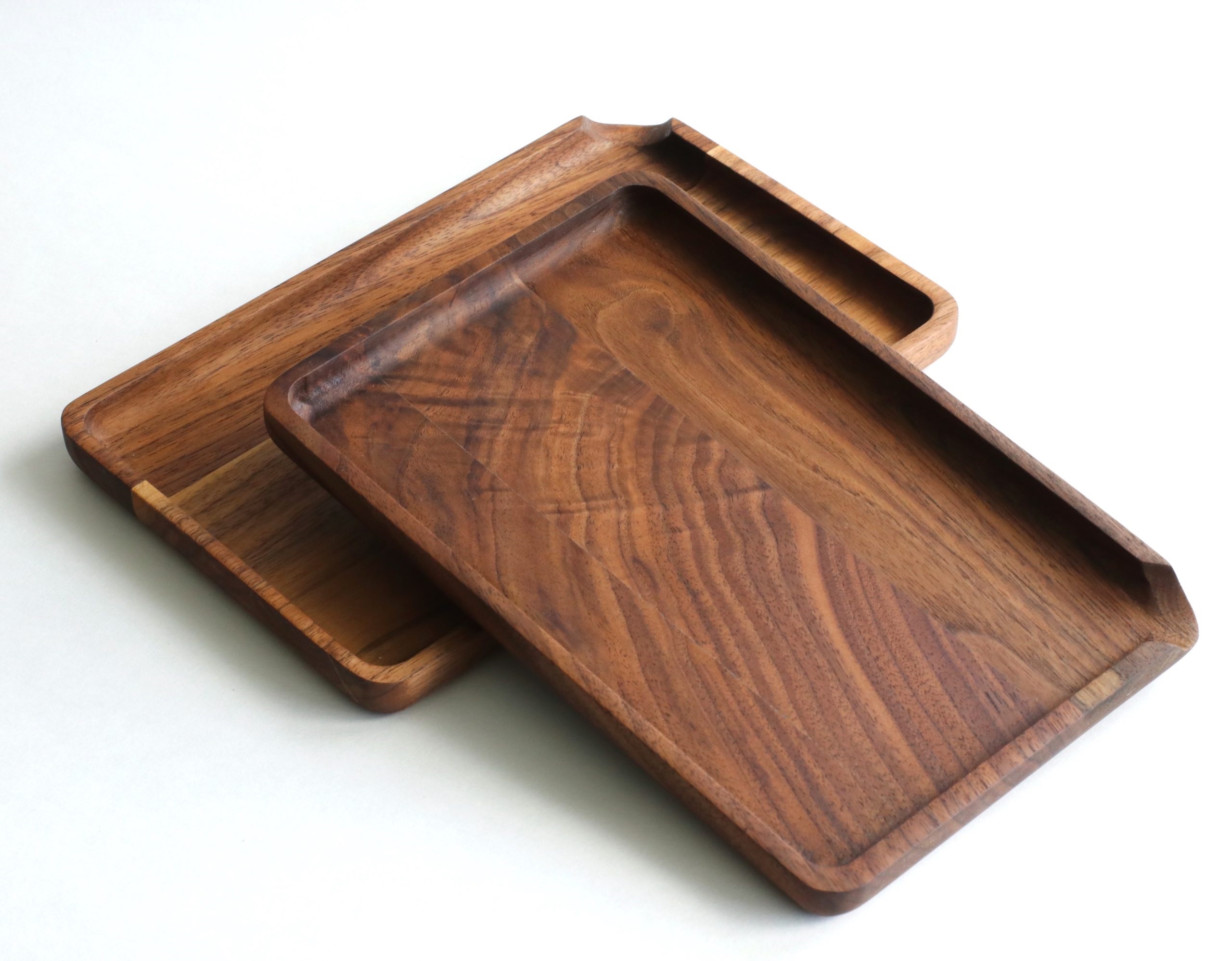Walnut Rolling Tray-9 x 6-Small Handcrafted Wood Tray - Walnut Rolling Tray-9 x 6