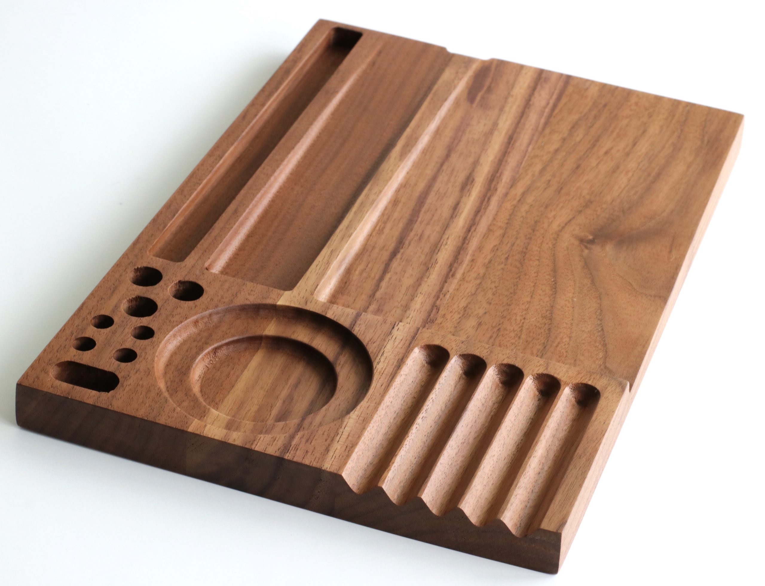Handcrafted Walnut Wood Rolling Tray-MODEL 2- Large Stylish Tray for smoker's