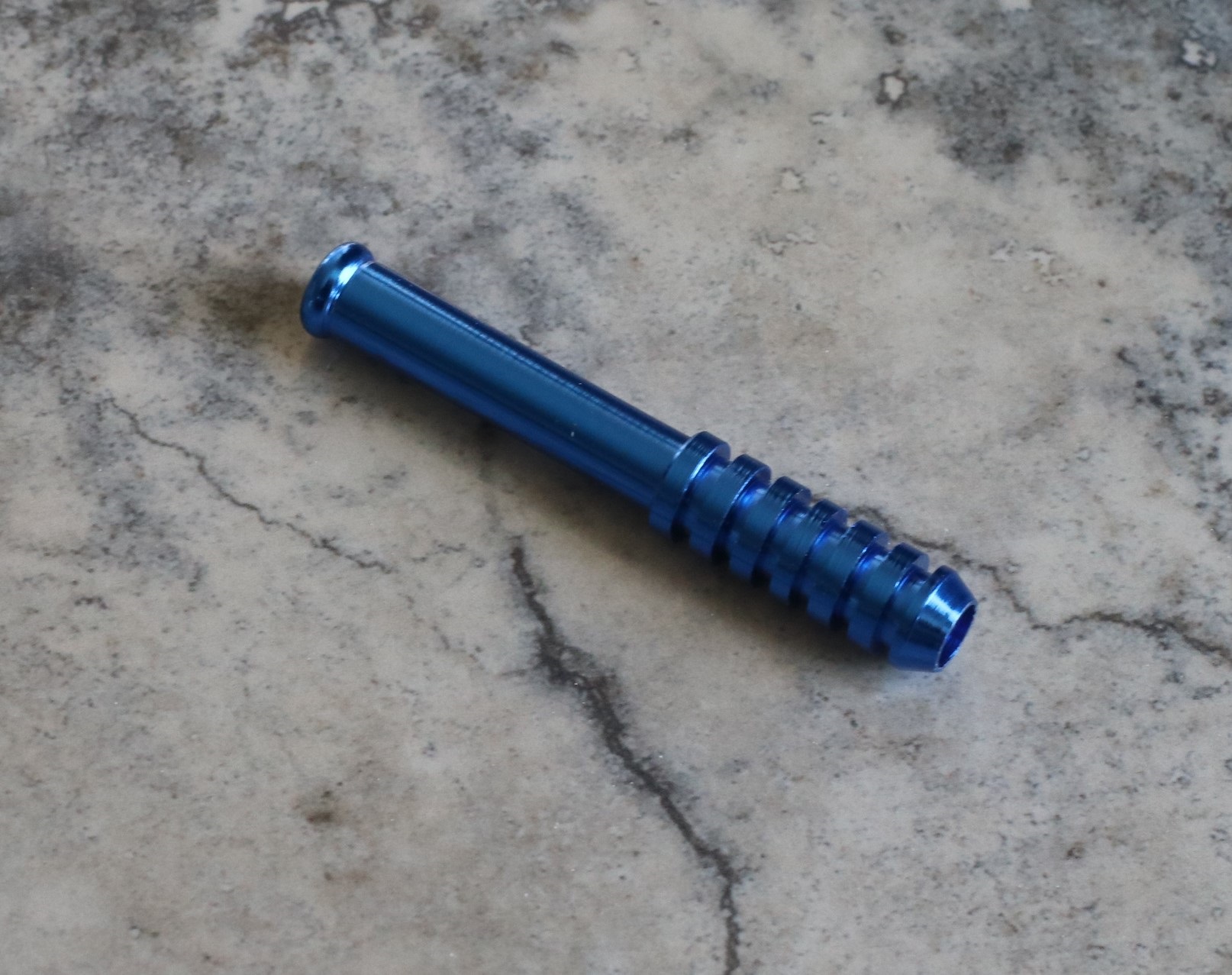 2" Color Ribbed Bats-Metal Smoking Pipe - Ribbed Metal Pipe