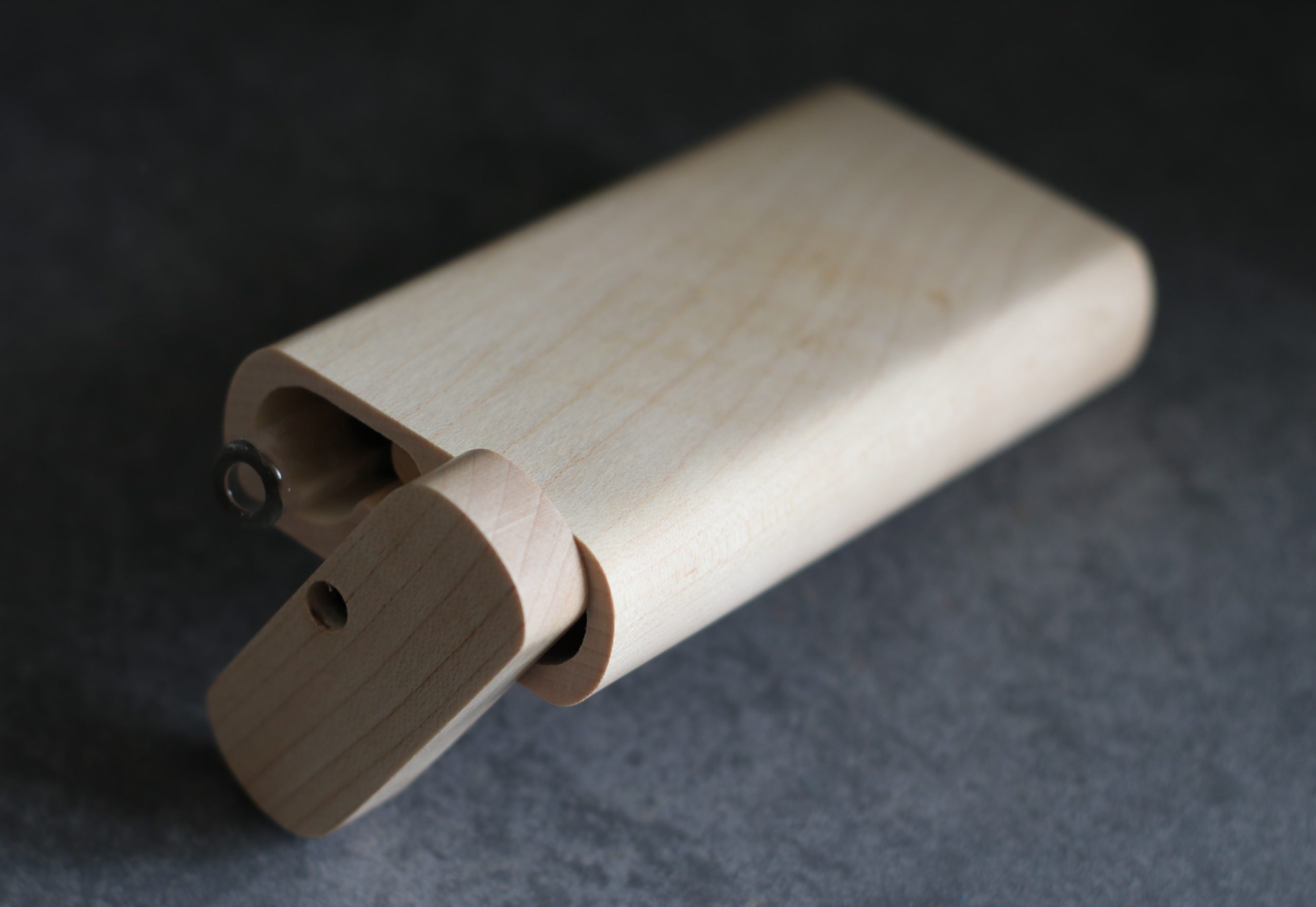4" Maple Wood Dugout- by Futo- Premier Stash Box with One Hitter & Stash Cleaner - IMG 9544