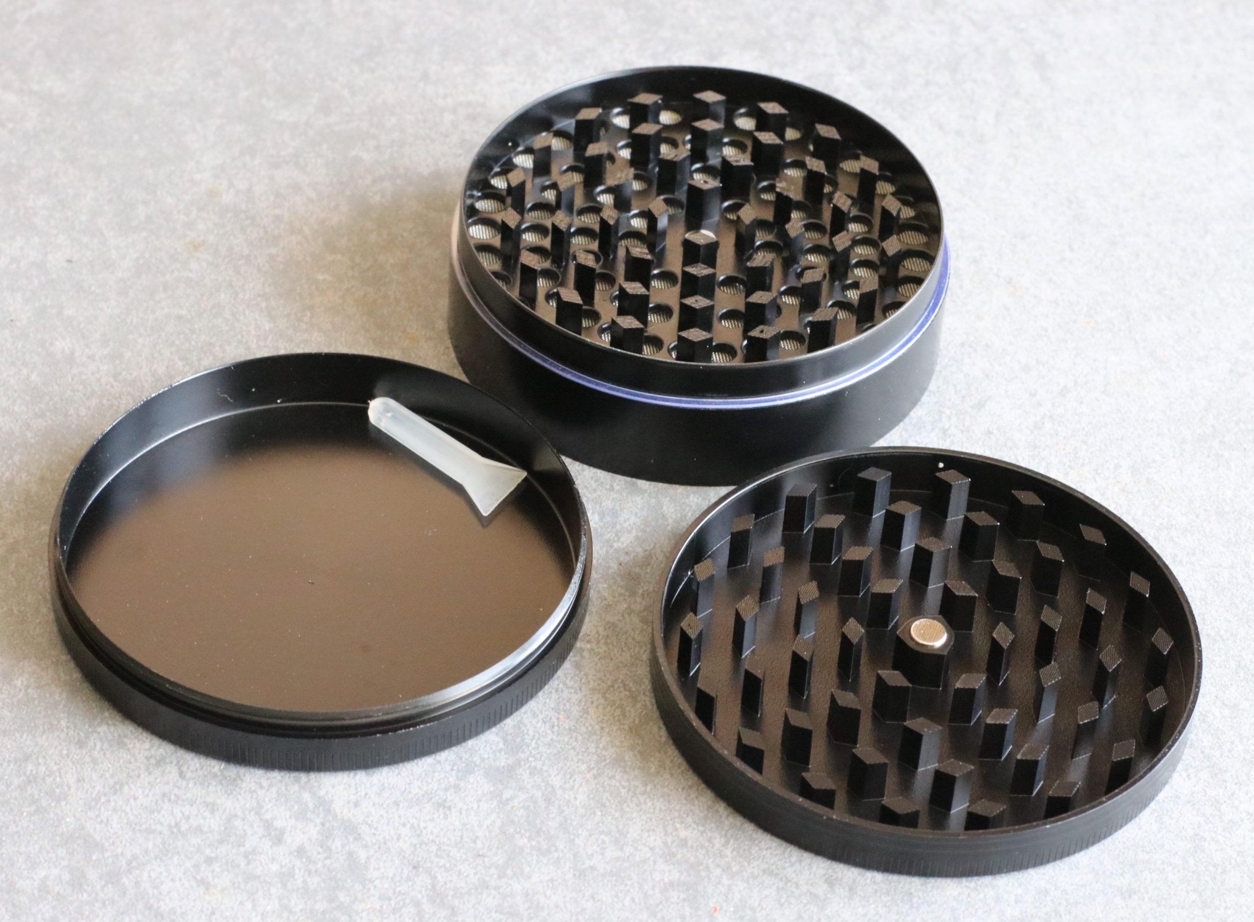 3" Professional Grade Herb Grinder- 3pc magnetic lid with screen- Top Quality-Black - Professional Herb Grinder-3 Piece Metal-Black