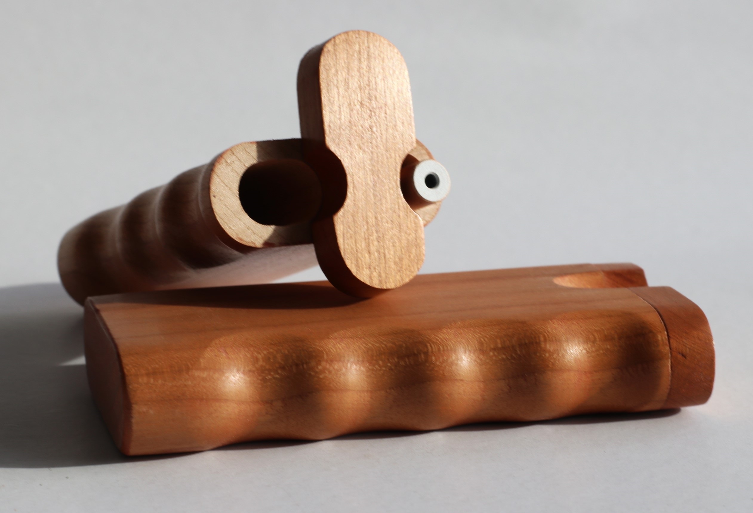 3" & 4" Cherry Spring Lock Dugouts & One hitter pipes-American Handcrafted Stash Boxes - Cherry Swivel Lid Dugout by Better Life