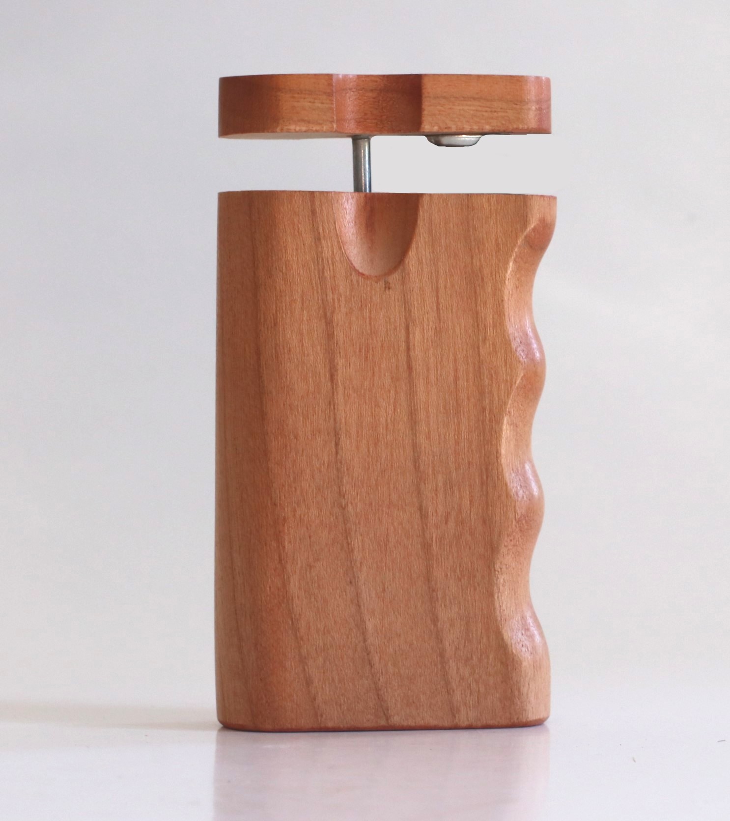 4" Padauk Spring Lock Dugouts & One hitter pipes-American Handcrafted Stash Boxes - Cherry Snap Top Dugout