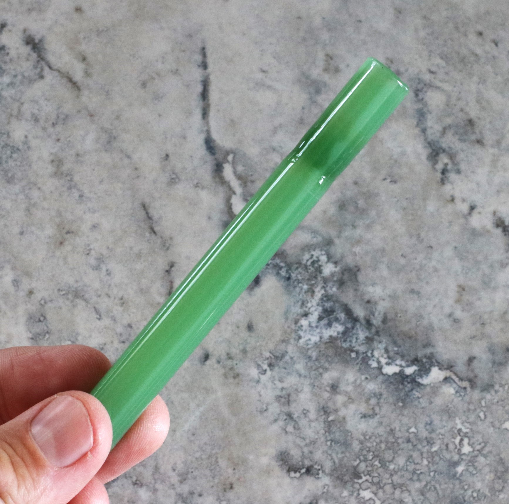 The Green Collection: 4" Glass Multi Hitter Pipes- Extra Thick Glass & Deep Bowl- Quality Glass Hitter Pipes - 4' Green Glass Hitters