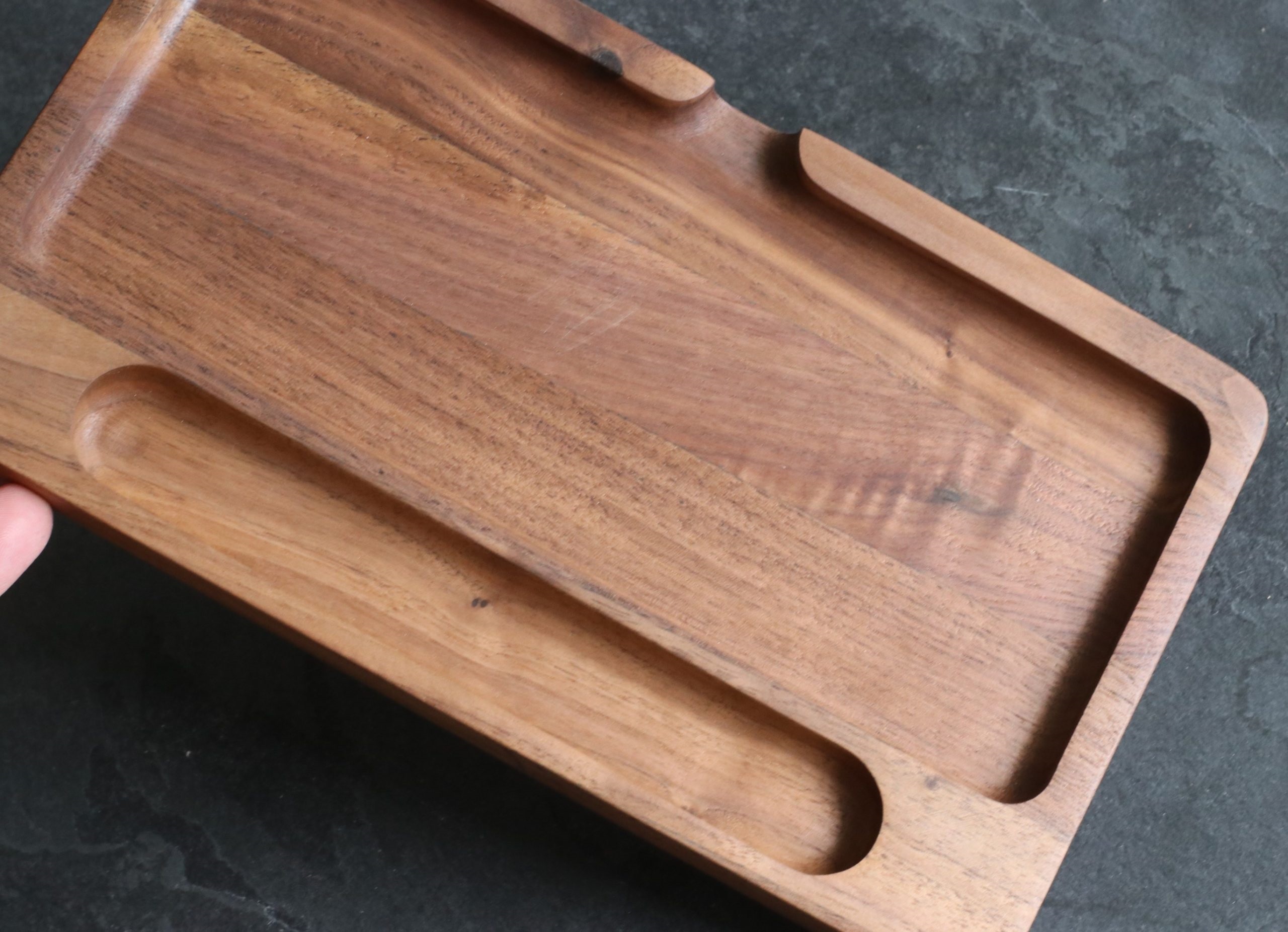 PRO 420 Wood Tray & Herb Grinder-Professional Smoker's Gift - Walnut Wood Rolling Tray