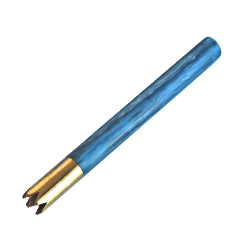 3" Brass One Hitter Pipes-Aqua - 3' Grinder TIp Aqua Brass Pipe