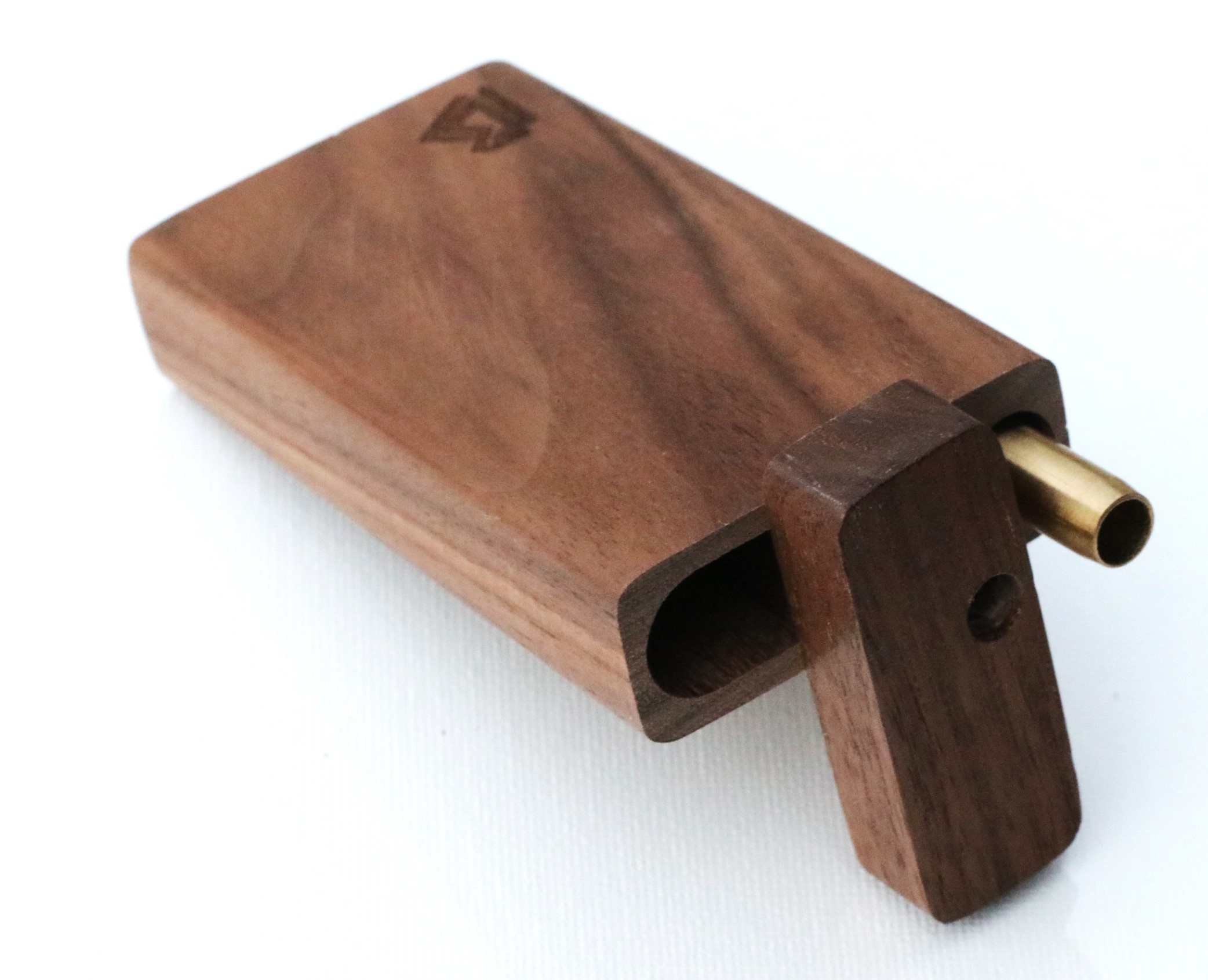 4" American Walnut Wood Dugout & One Hitter Pipe - Handcrafted Wood Dugout One Hitter