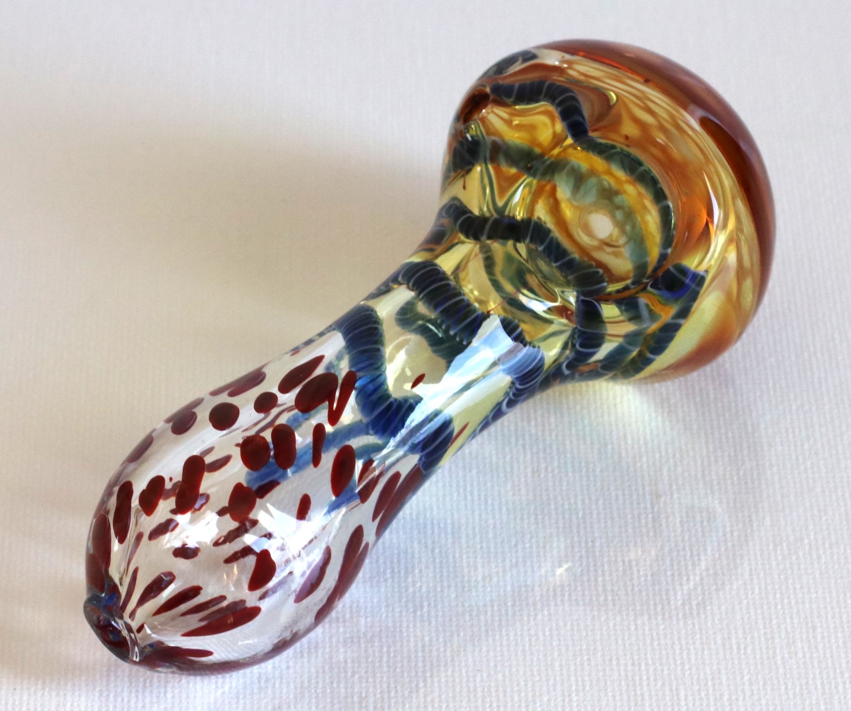 4" Glass Spoon Pipe- Leopard 100mm - Glass Spoon Pipe