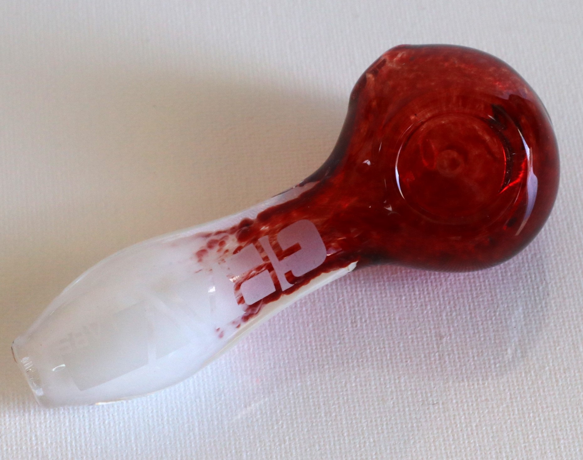 4" Grav Labs Spoon Pipe 100mm Ruby - Glass Spoon Pipe