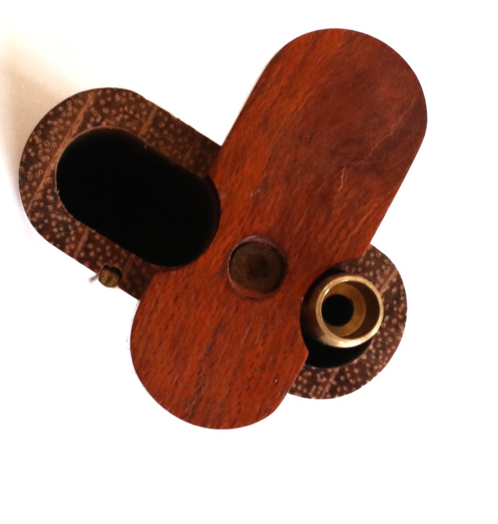 3" Brazilian Cherry Swivel Lid Dugouts-Built in Poker & One Hitter Pipe - Cherry Swivel Lid Dugout