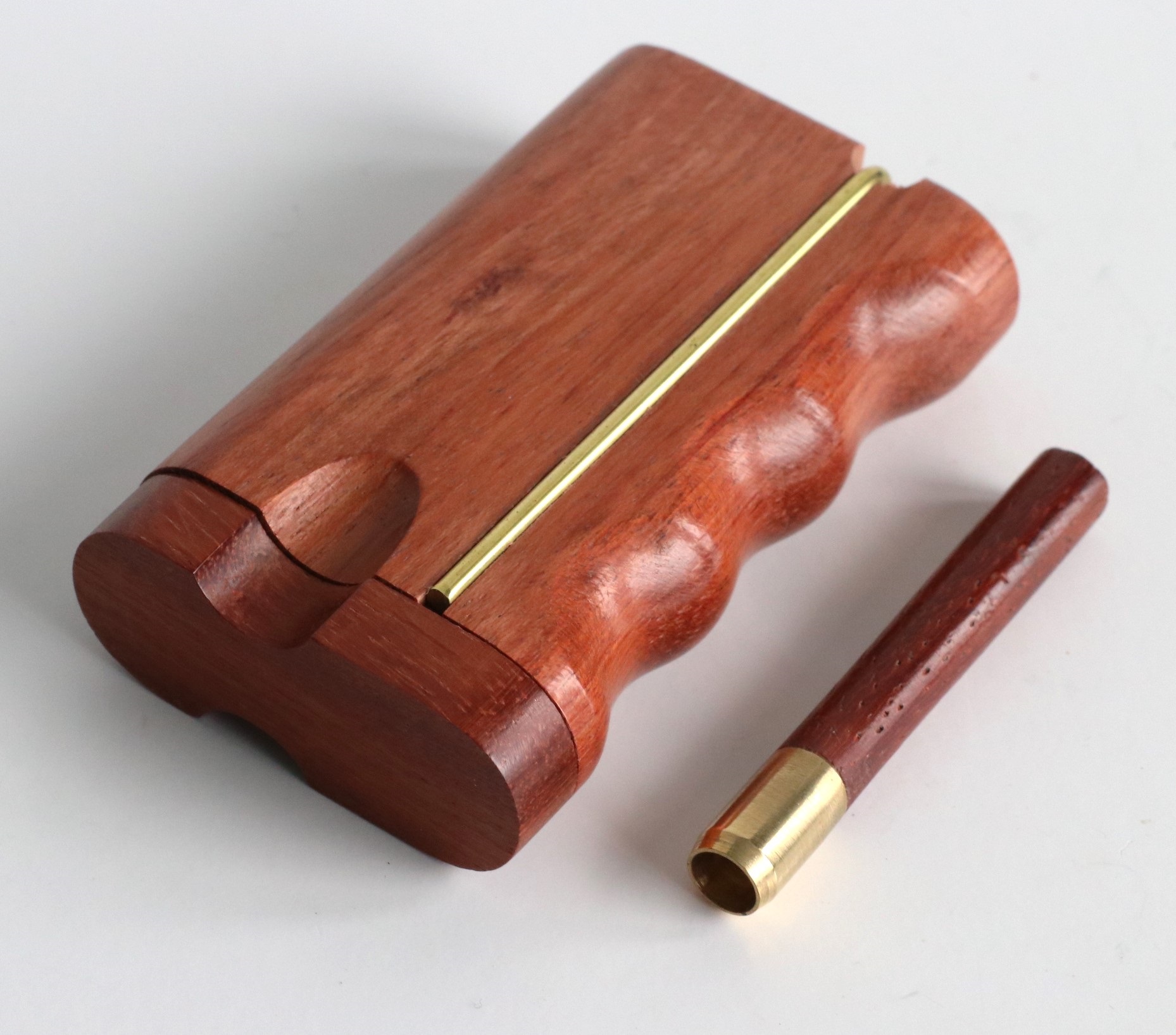 3" Brazilian Cherry Swivel Lid Dugouts-Built in Poker-handle grip design- American made Stash Boxes