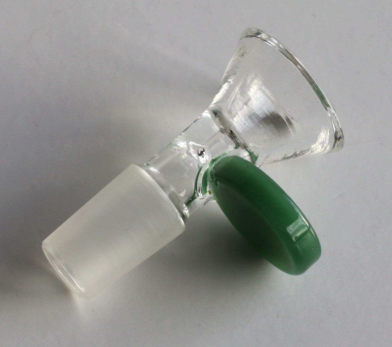 Glass Bowl Insert-14.5 mm- Frosted Male Insert Bowl with Glass Handle - 10mm Glass Bowl Insert for Bongs