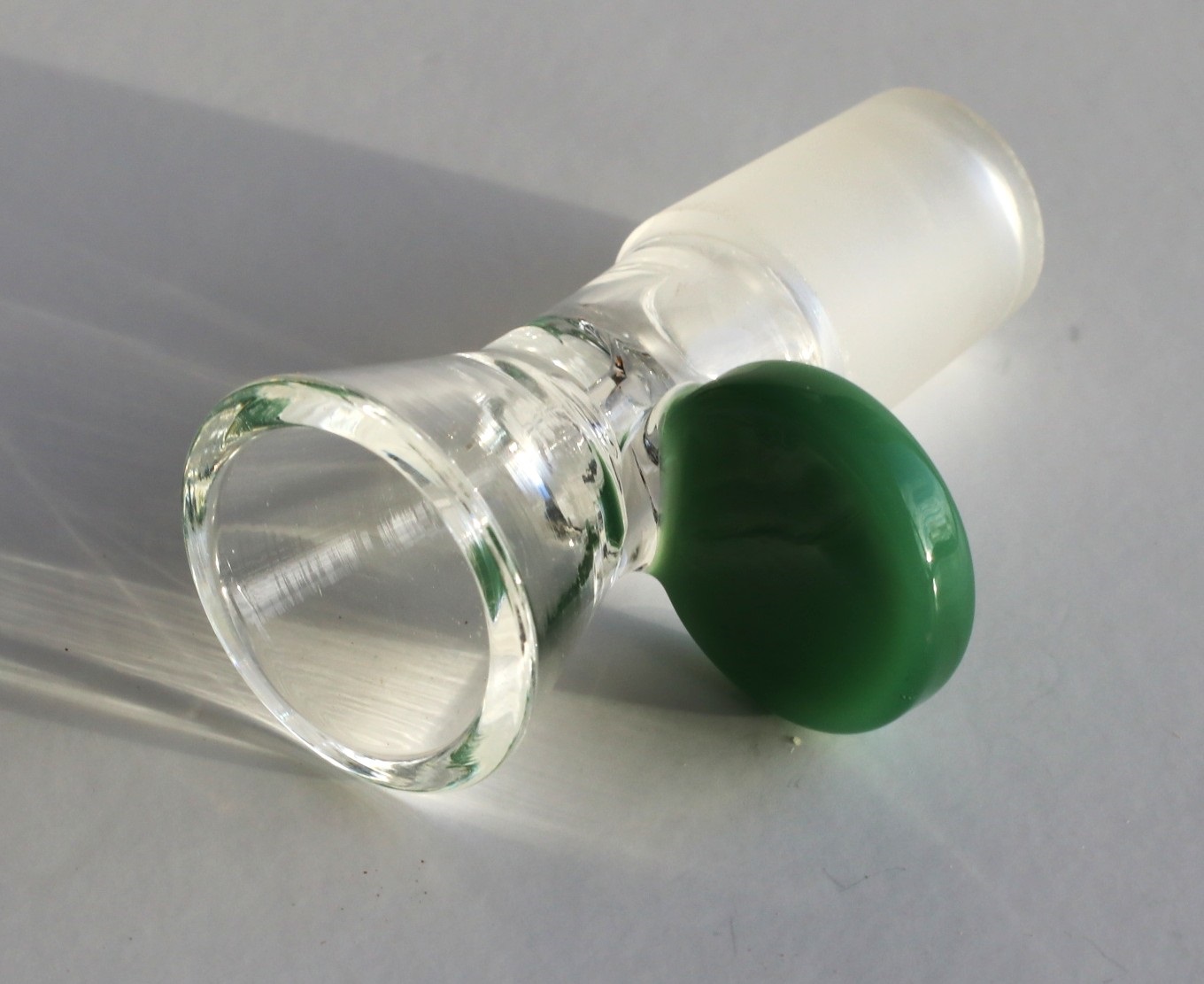 Glass Bowl Insert-18 mm- Frosted Male Bowl with Glass Handle - Glass Bowl Insert