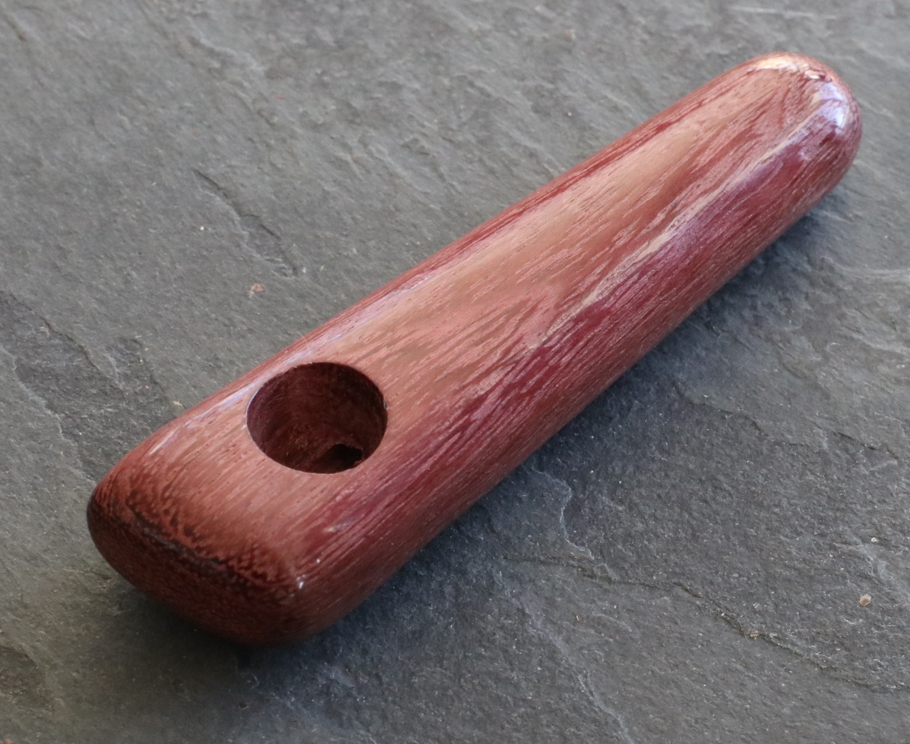 3.5" Exotic Wood Pipe-B30-Handcrafted American Wood Pipe - Handcrafted Swivel Lid Dugout one Hitter