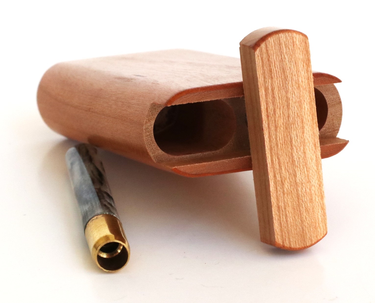 3" Snap Lock Dugout & One Hitter Pipe-American Cherry-American Crafted Exotic Wood Stash Box