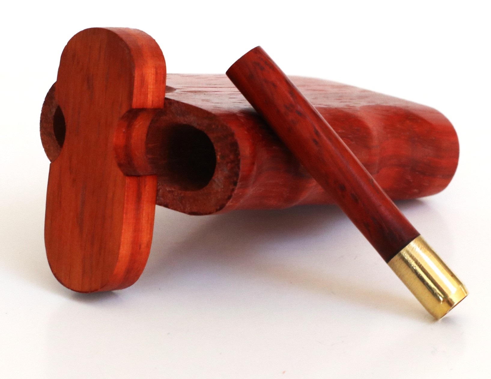3" Padauk Spring Lock Dugouts & One hitter pipe-American Handcrafted Stash Boxes