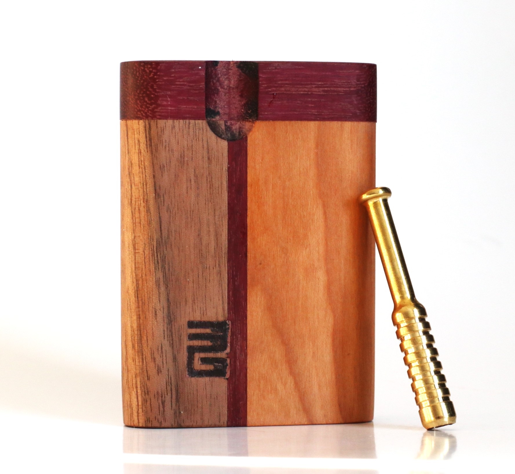 3rd Grain Swivel Lid Dugouts & One hitter pipes-American Crafted Stash Box-Walnut/Cherry Mix - 3rd Grain Swivel Lid Dugout
