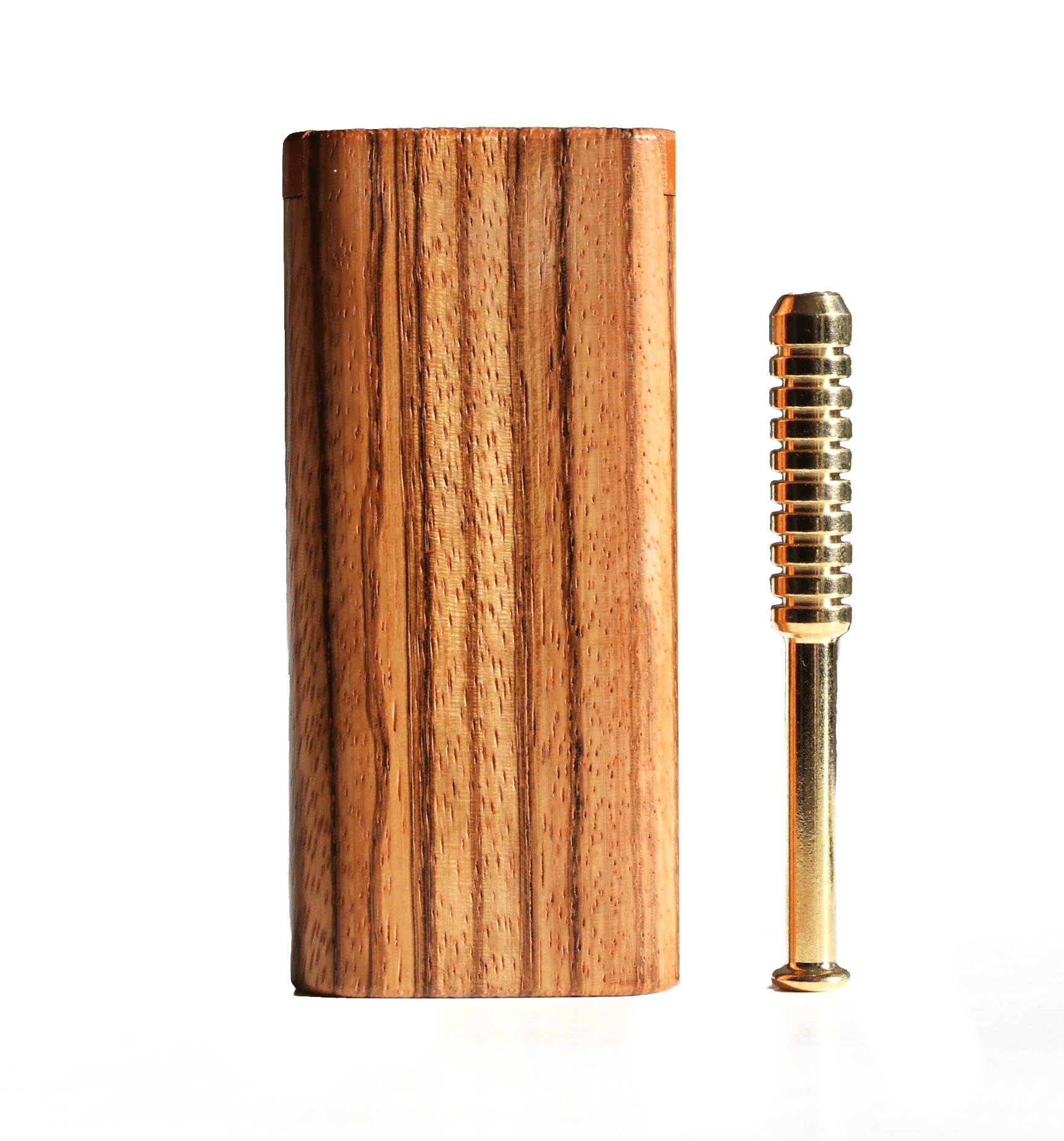 4" Zebra Wood Dugouts & One Hitter Pipe-Snap Top Lids-American Crafted Stash Box