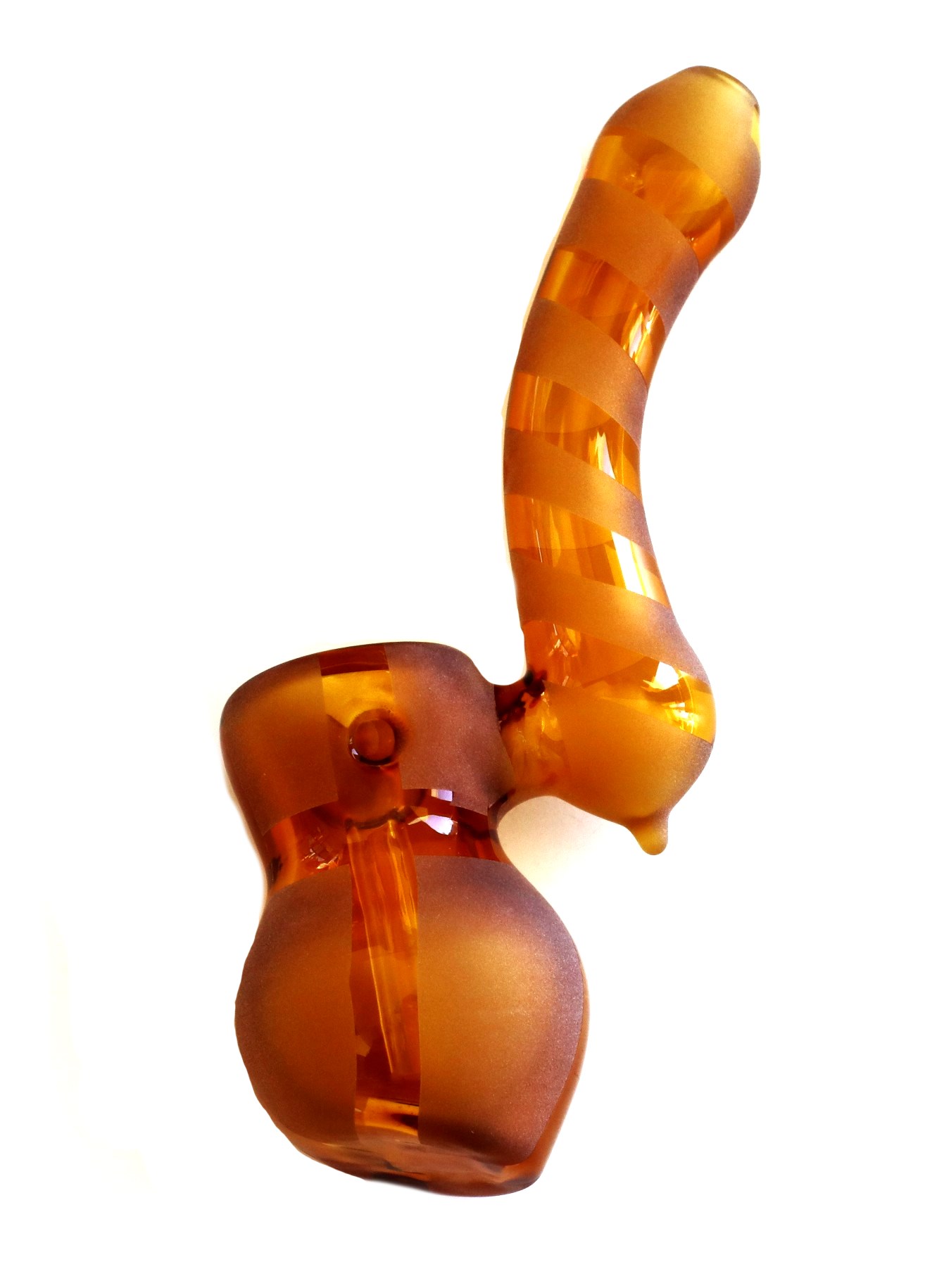 Mini-Glass Bubbler-Water Bong-Beaker-Striped Design-Thick Glass - 6' Glass Bubbler-Smoking Pipe