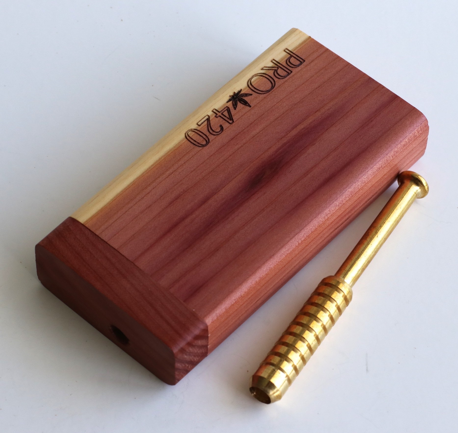 4" Cedar Wood Dugout and One hitter pipe-American Crafted-PRO 420 - 4' Cedar Wood Dugout