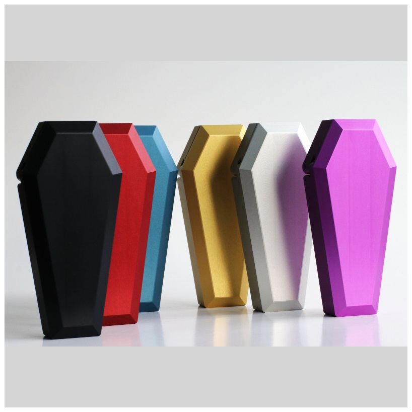 Casket Stash Metal Dugouts-4.5" Heavy Duty Stash Box w/ 2 Special One Hitter Pipes-21st Century Dugouts