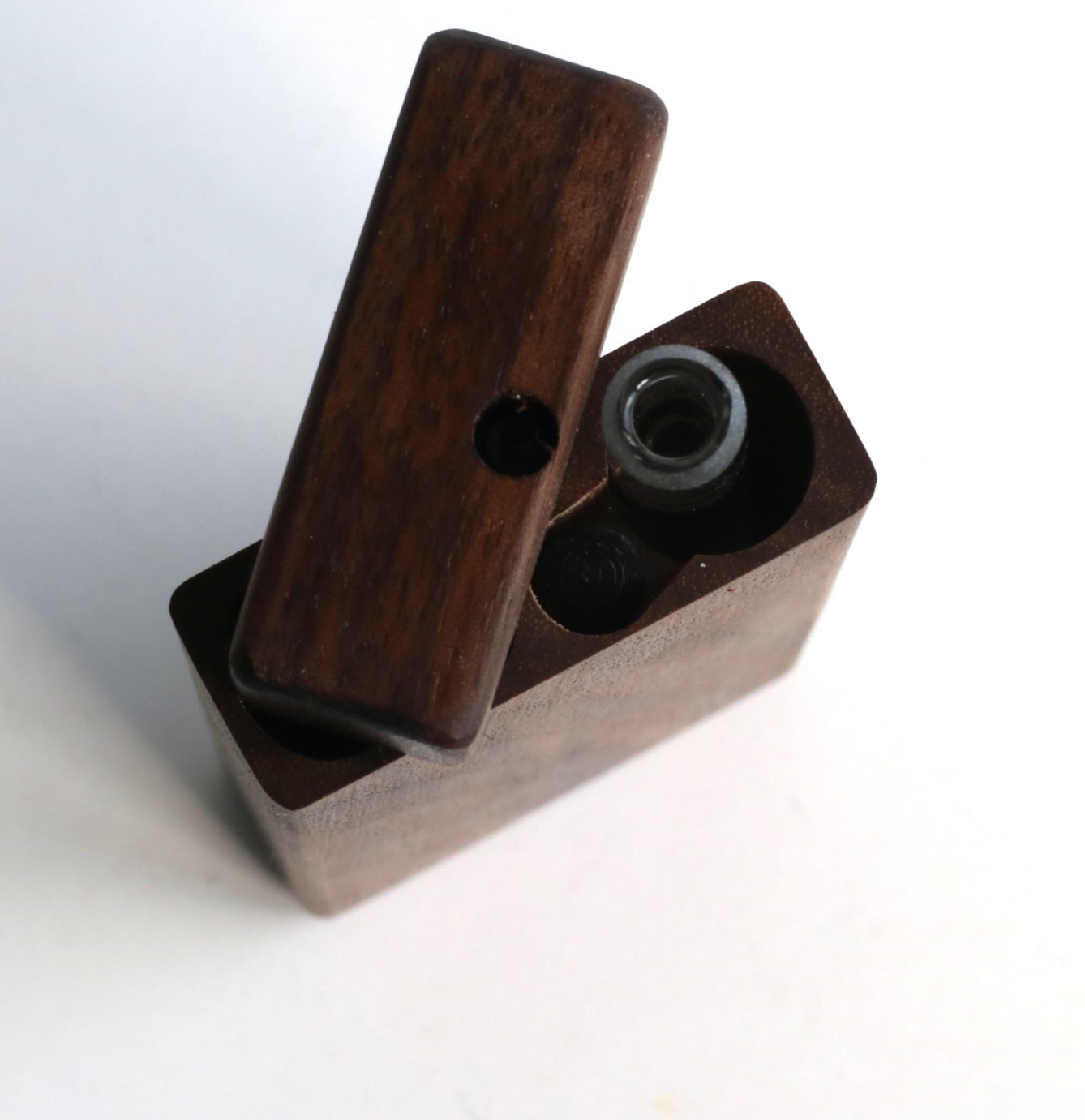 4.25" Tall Walnut Dugout-Old School Hitter Box by FUTO-World Class Stash Box - Futo Dugout One Hitter