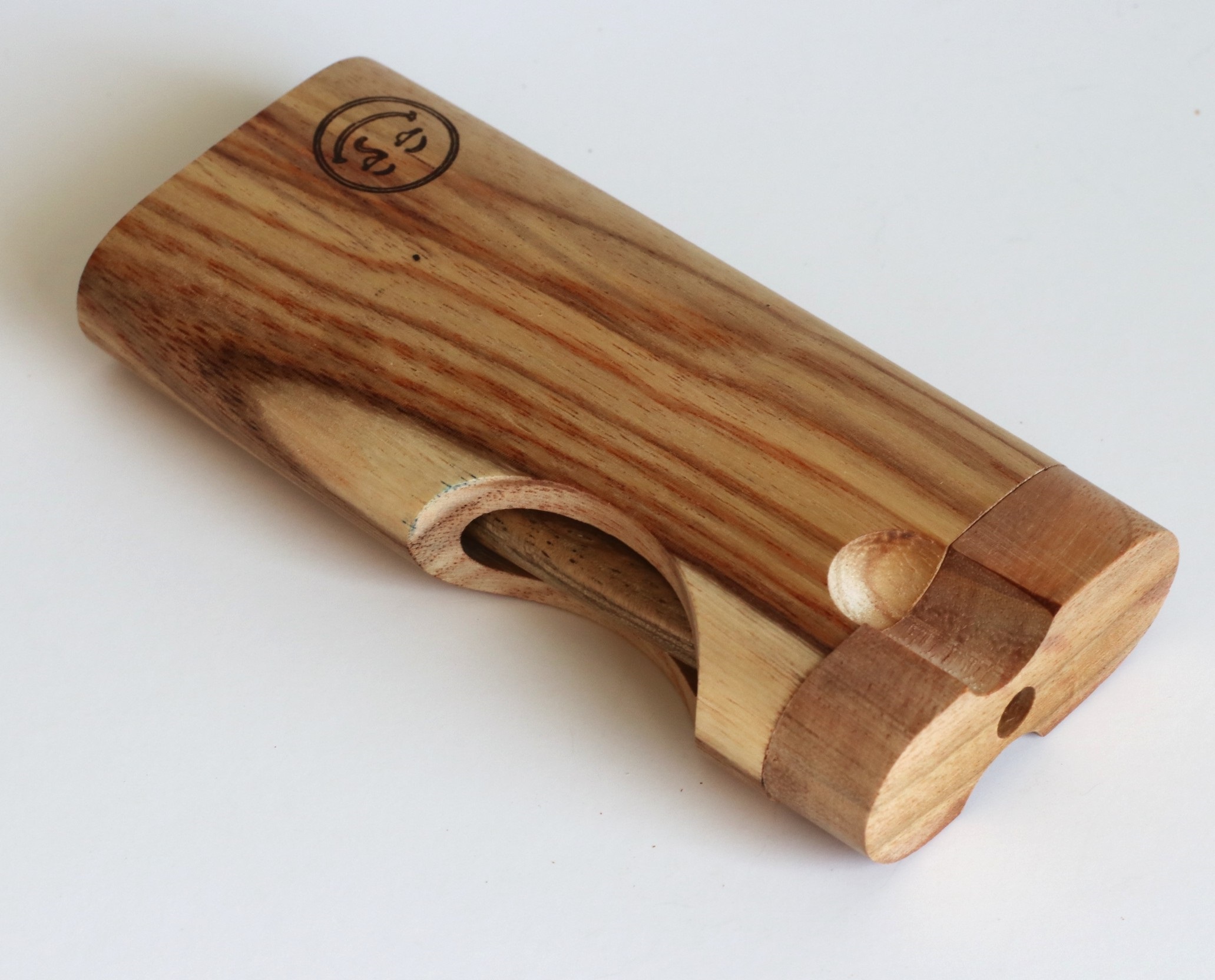 4" Zebra Swivel Lid Dugout & One hitter pipe-American Made by Better Life-Locking Lid - Swivel Lid Cutaway Dugout by Better Life