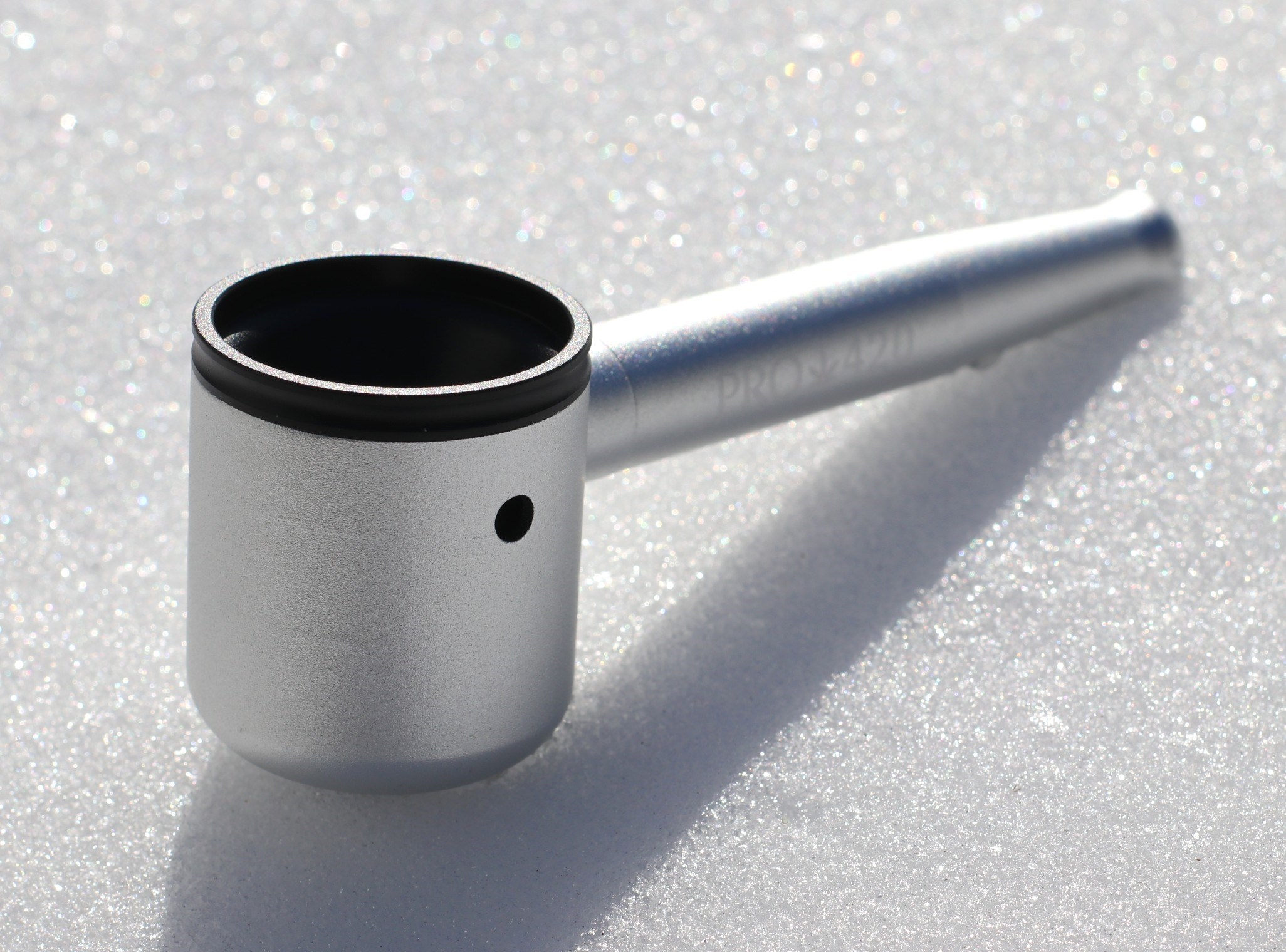 PRO 420 Aluminum Alloy Pipe-Lifetime Use-Large Bowl-4.5" Length-Silver Heavy Duty Smoking Pipe