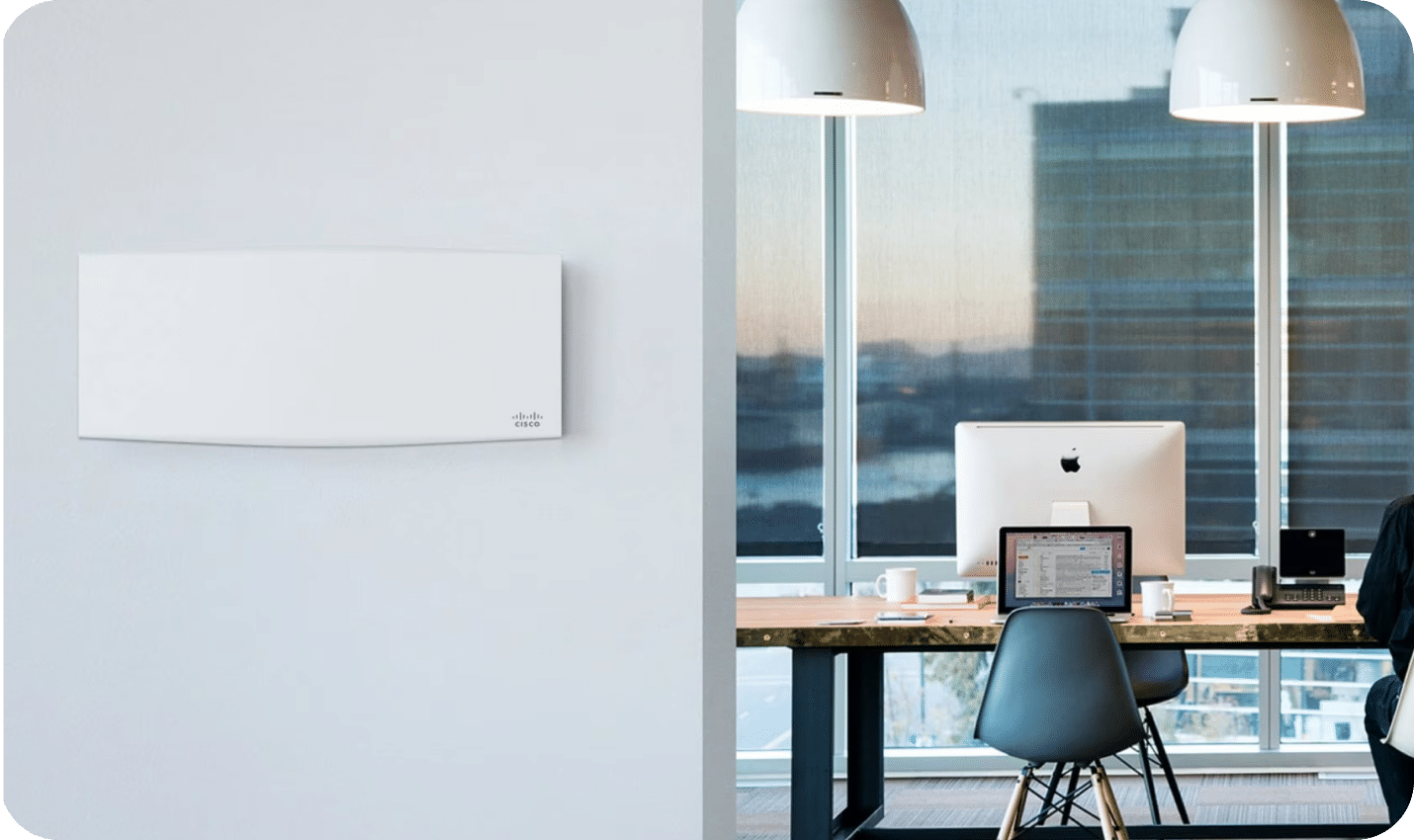 Cisco Meraki MR76 outdoor Wi-Fi access point in a business environment